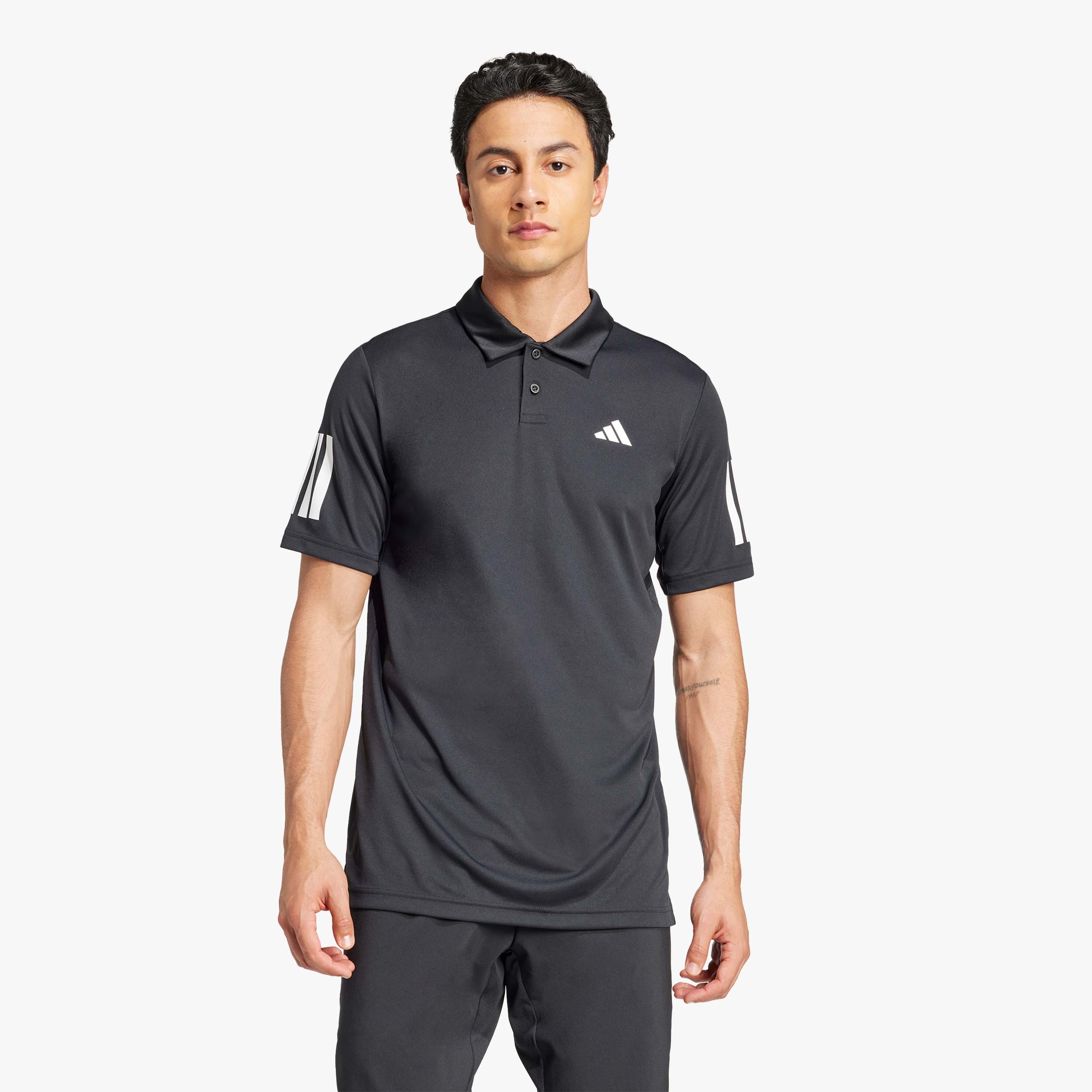 adidas Polera Club Tennis 3 bandas, NEGRO, hi-res