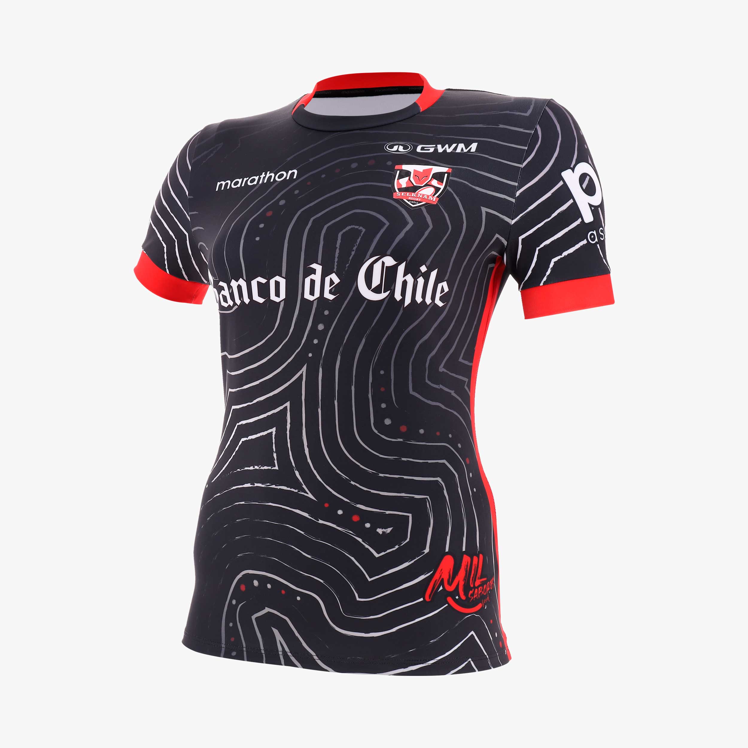 Camiseta Selknam Rugby Oficial 2026 Mujer, NEGRO, hi-res