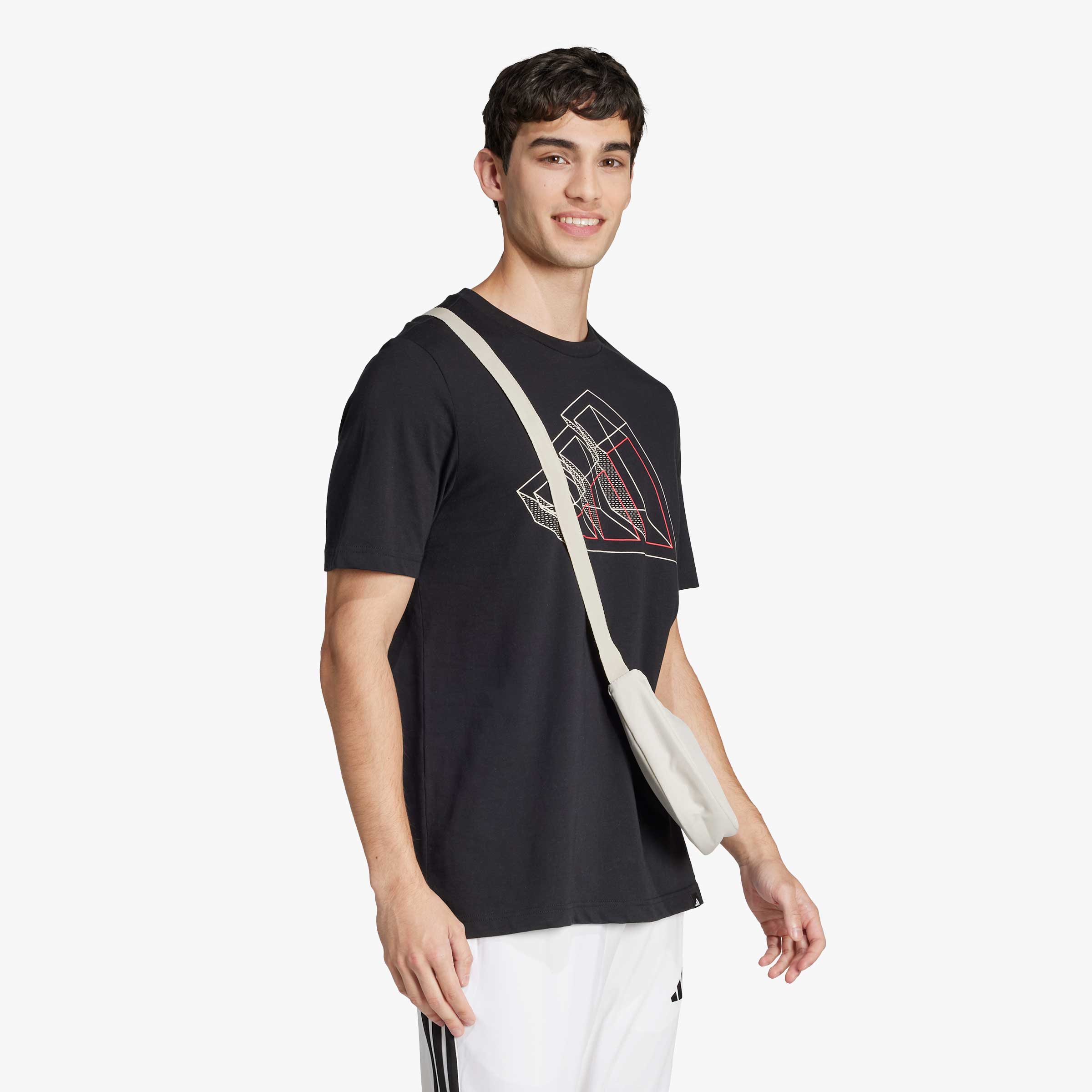 adidas Polera Tech Outline Estampado, NEGRO, hi-res