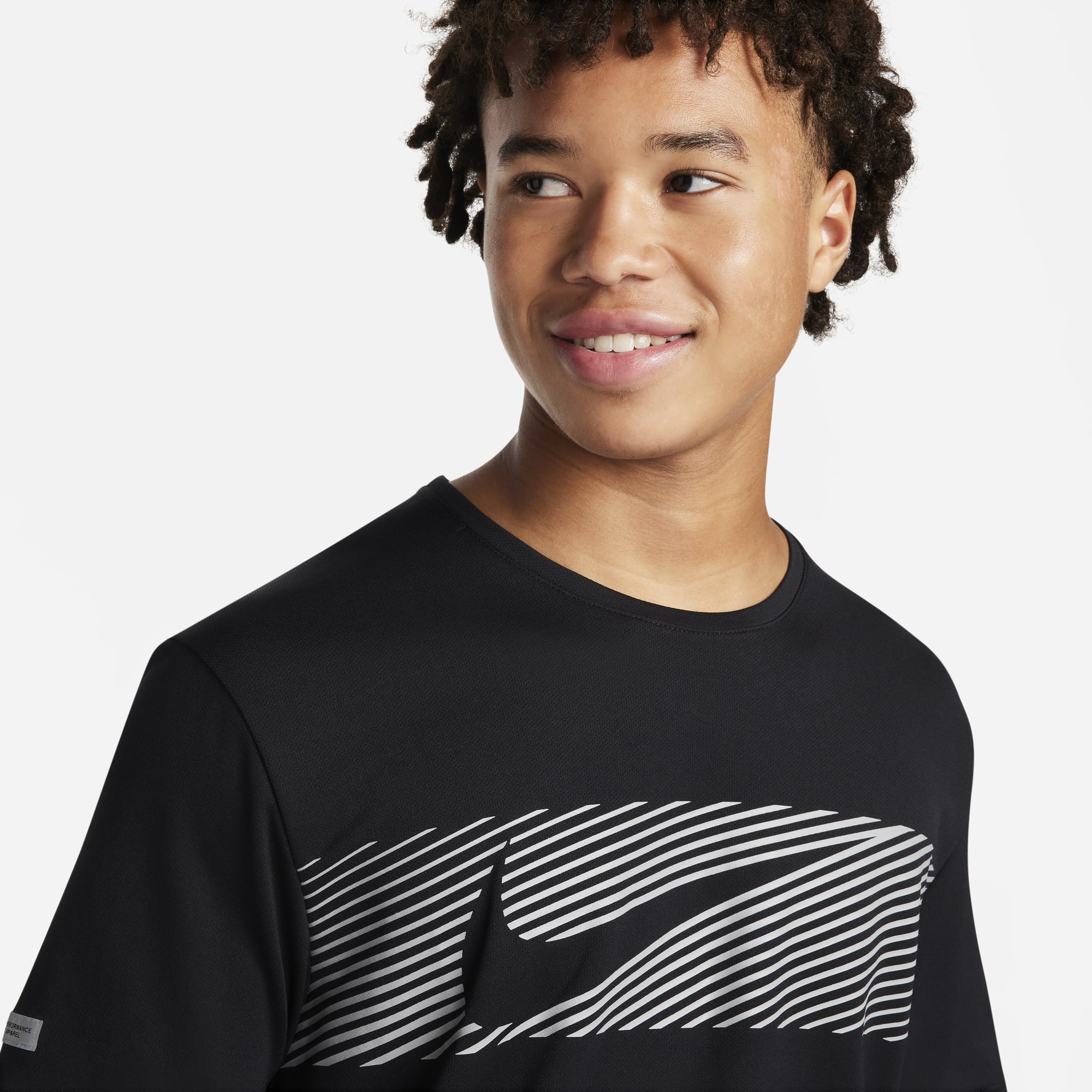 Nike Polera Miler Flash, NEGRO, hi-res