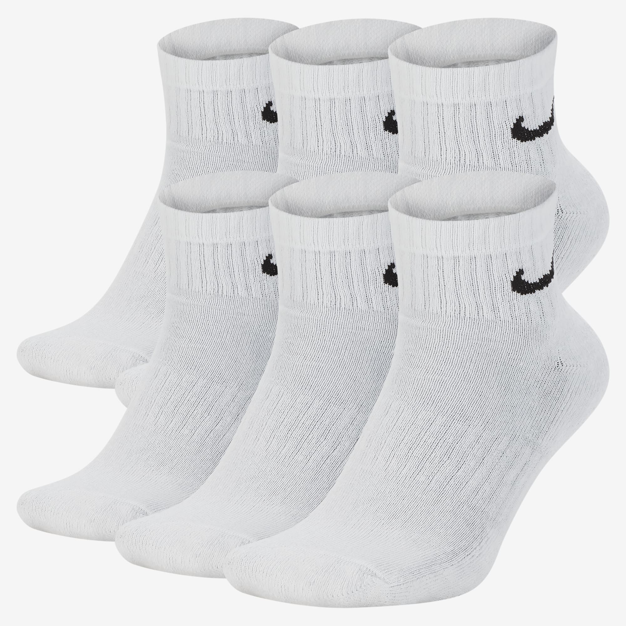 Nike Everyday Cushioned Tobilleras 6 Pares, BLANCO, hi-res