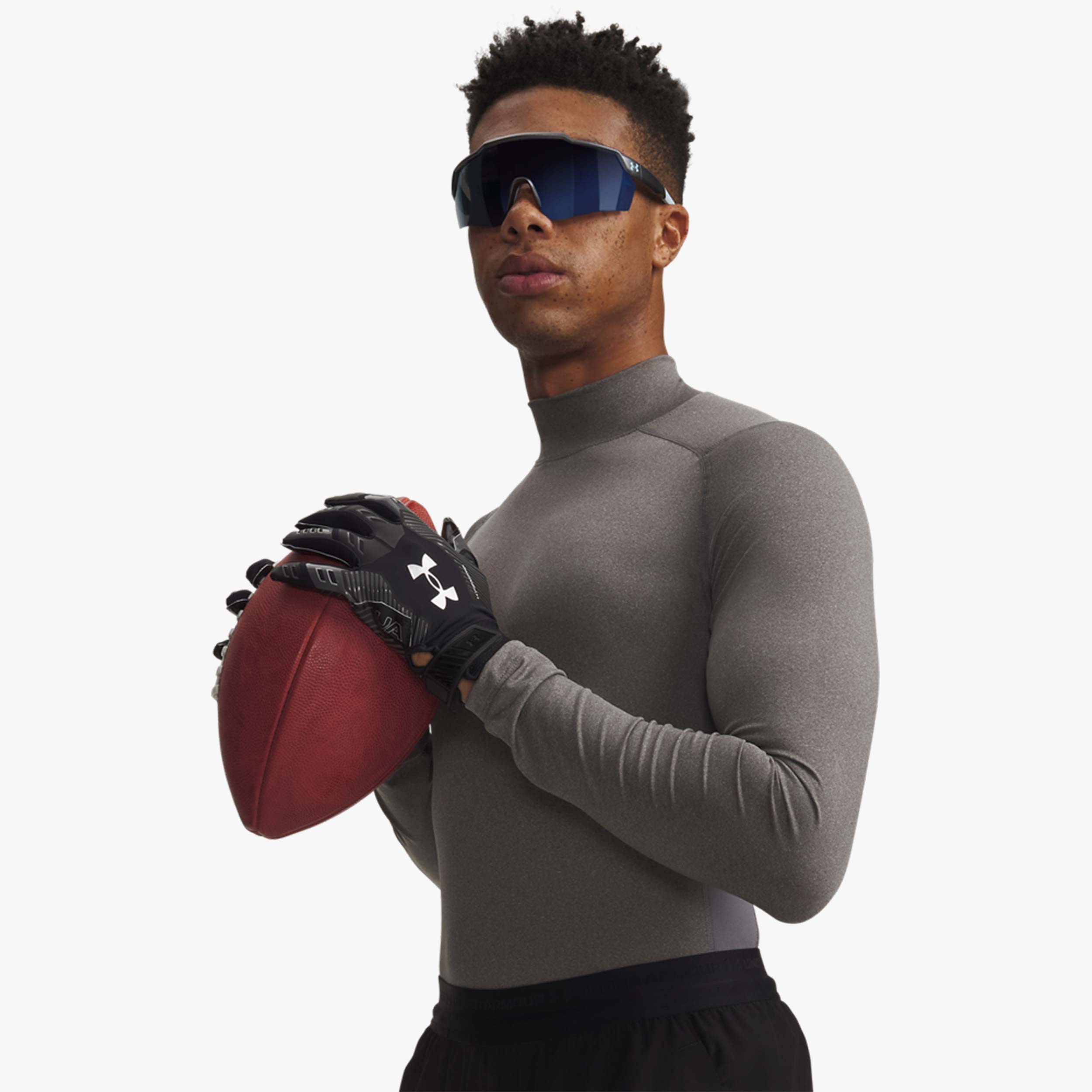 Under Armour Polera HeatGear Mock, GRIS, hi-res