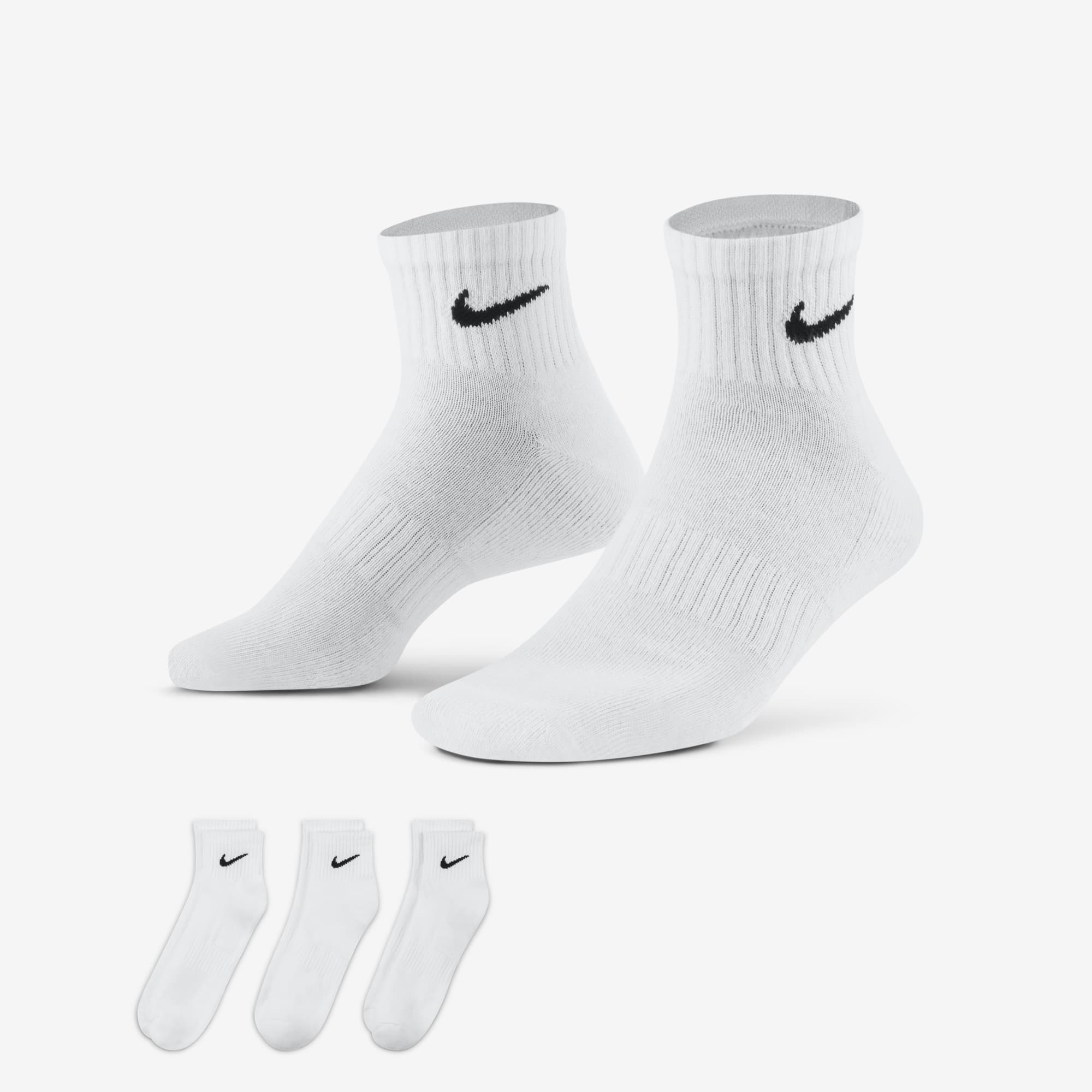 Nike Calcetines Everyday Cushioned Tobilleras 3 Pares, BLANCO, hi-res