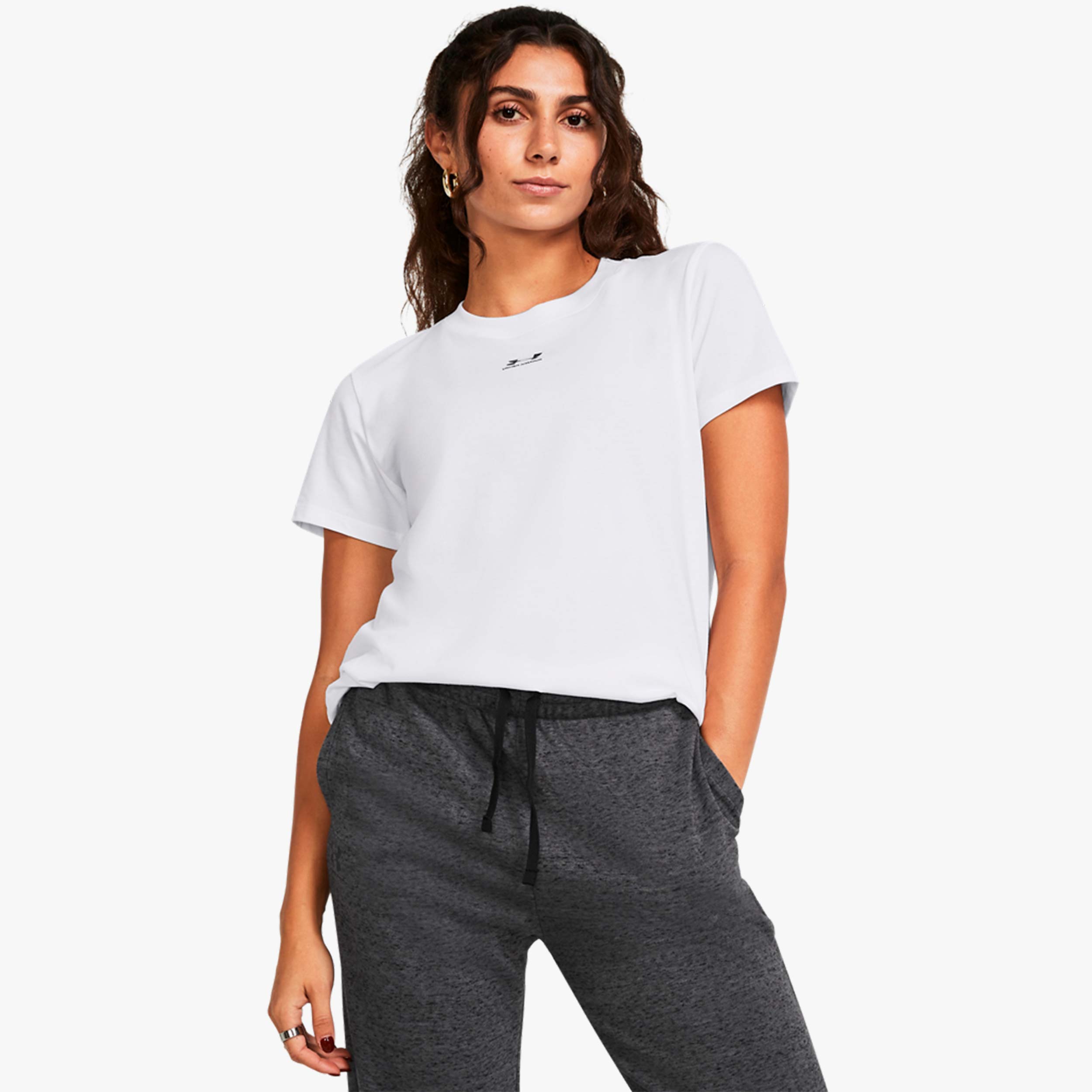 Under Armour Polera Rival Core, BLANCO, hi-res