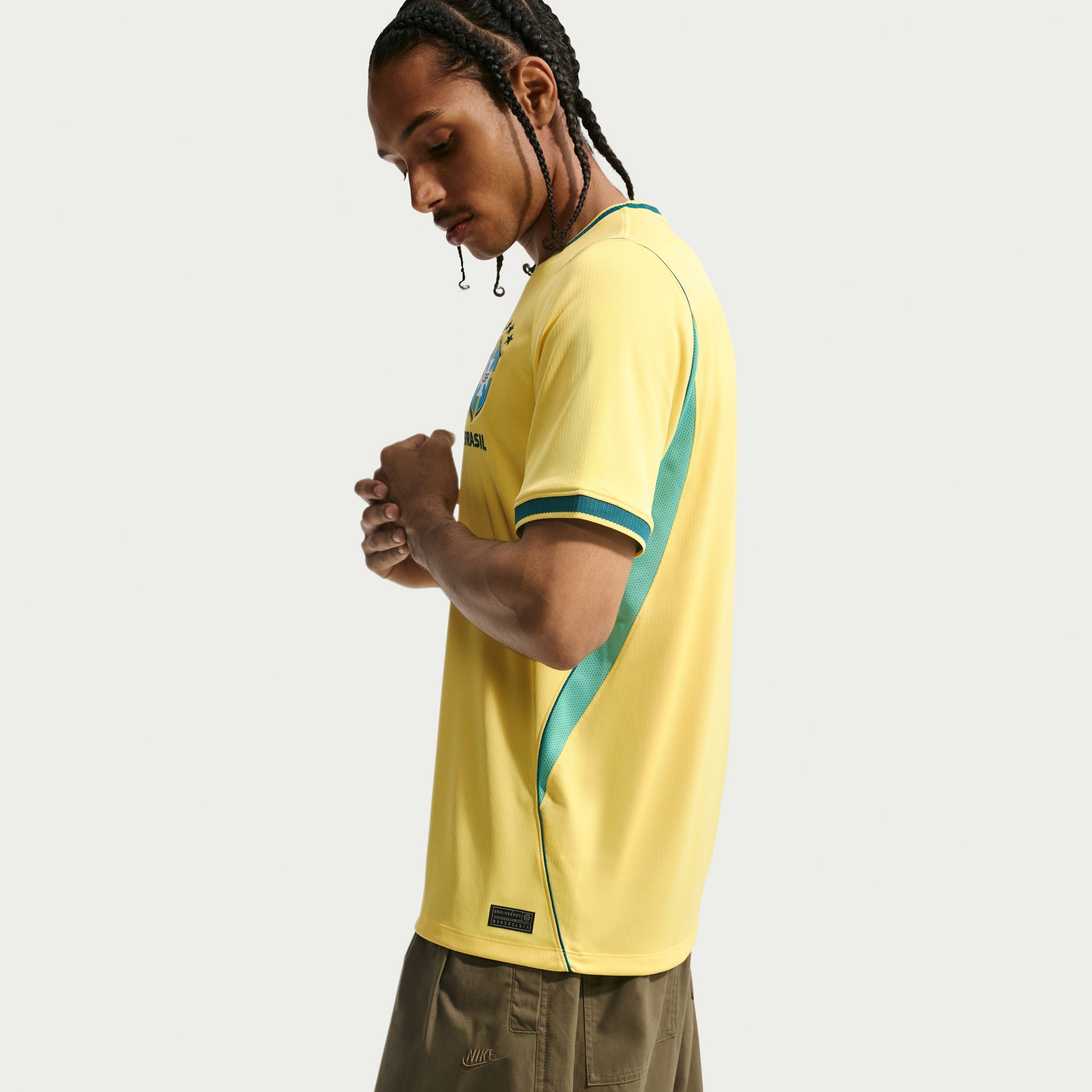 Nike Camiseta Brasil Stadium Local 2026, AMARILLO, hi-res