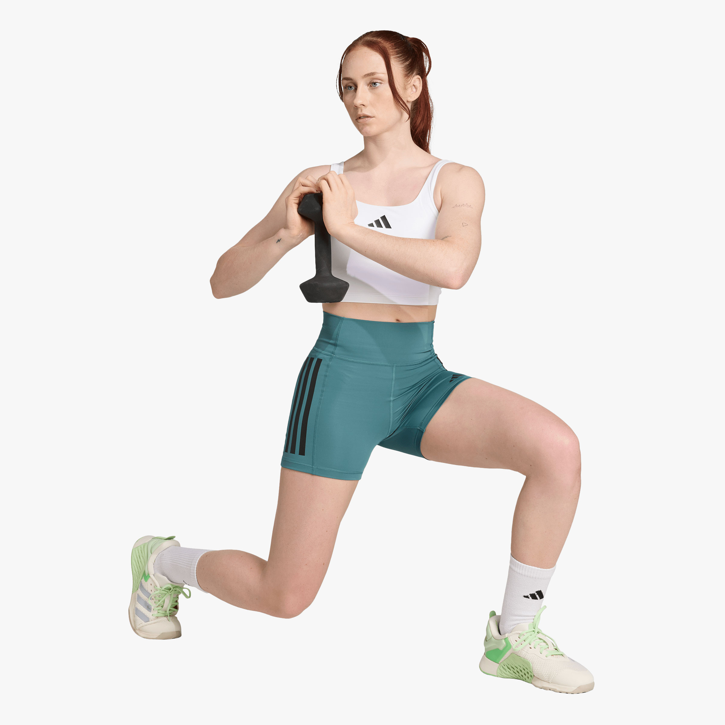 adidas Calzas Cortas 3 Rayas 1/4 Optime, VERDE, hi-res