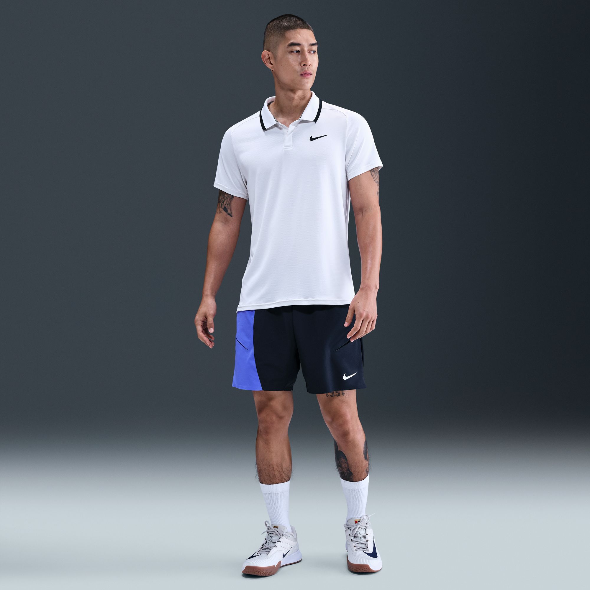 NikeCourt Shorts de tenis Slam, AZUL, hi-res
