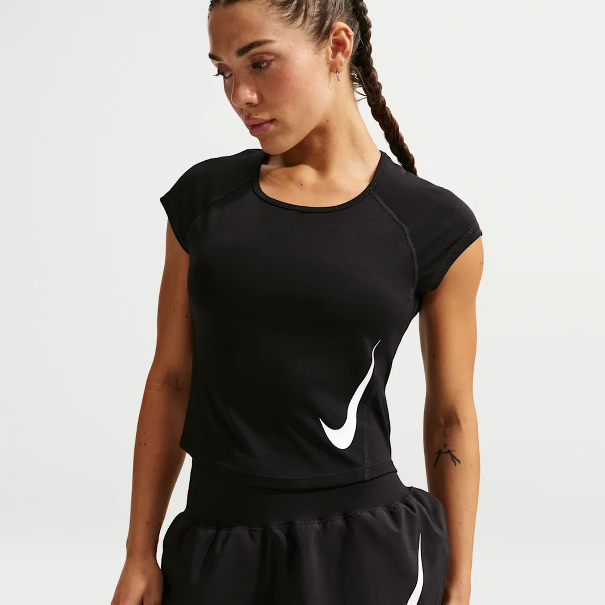 Nike Polera Tempo Swoosh, NEGRO, hi-res