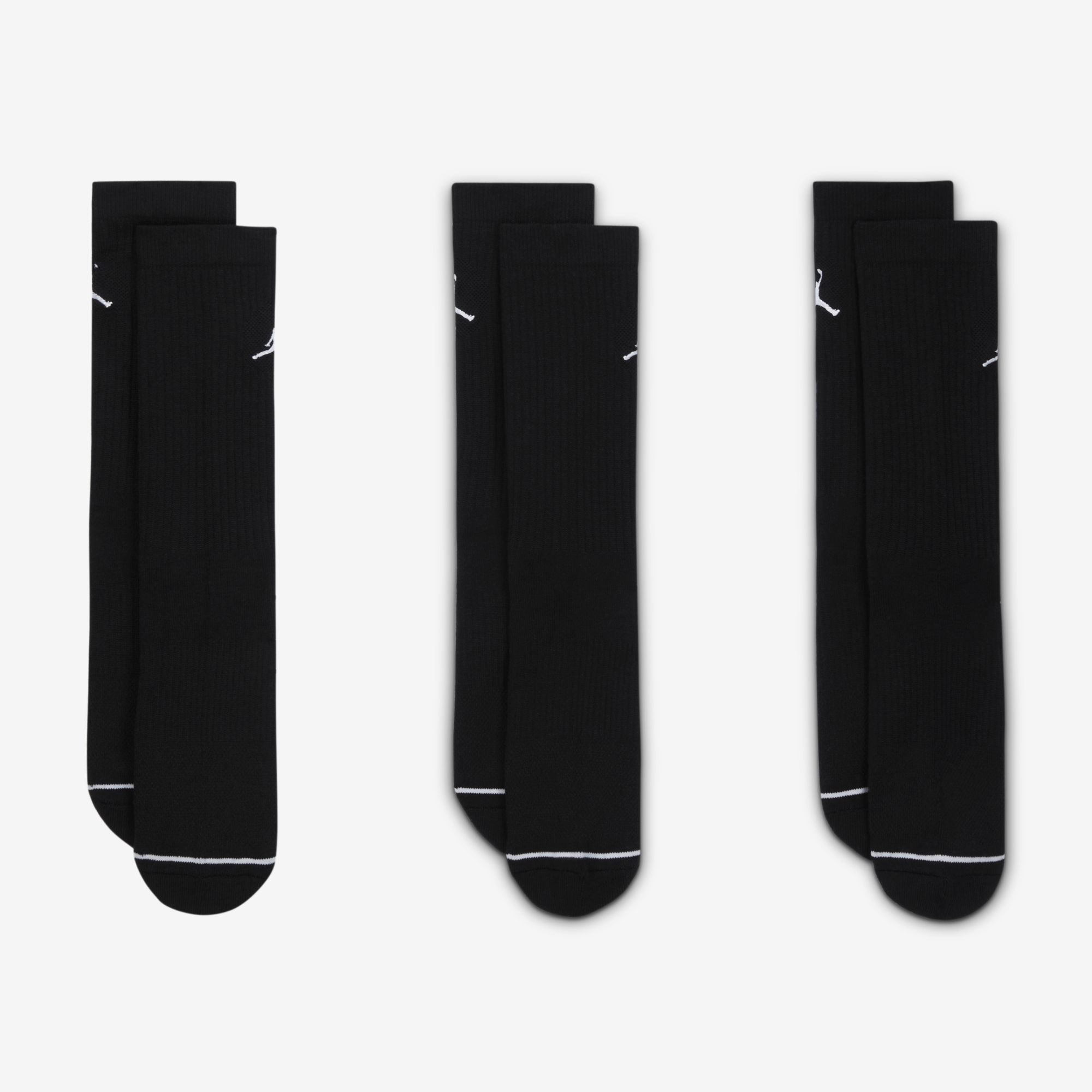 Jordan Calcetines Everyday Crew Largos 3 Pares, NEGRO, hi-res
