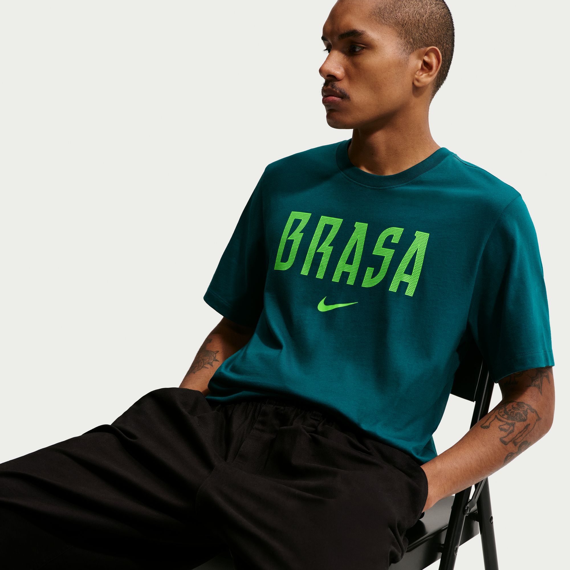 Nike Polera Brasil, VERDE, hi-res