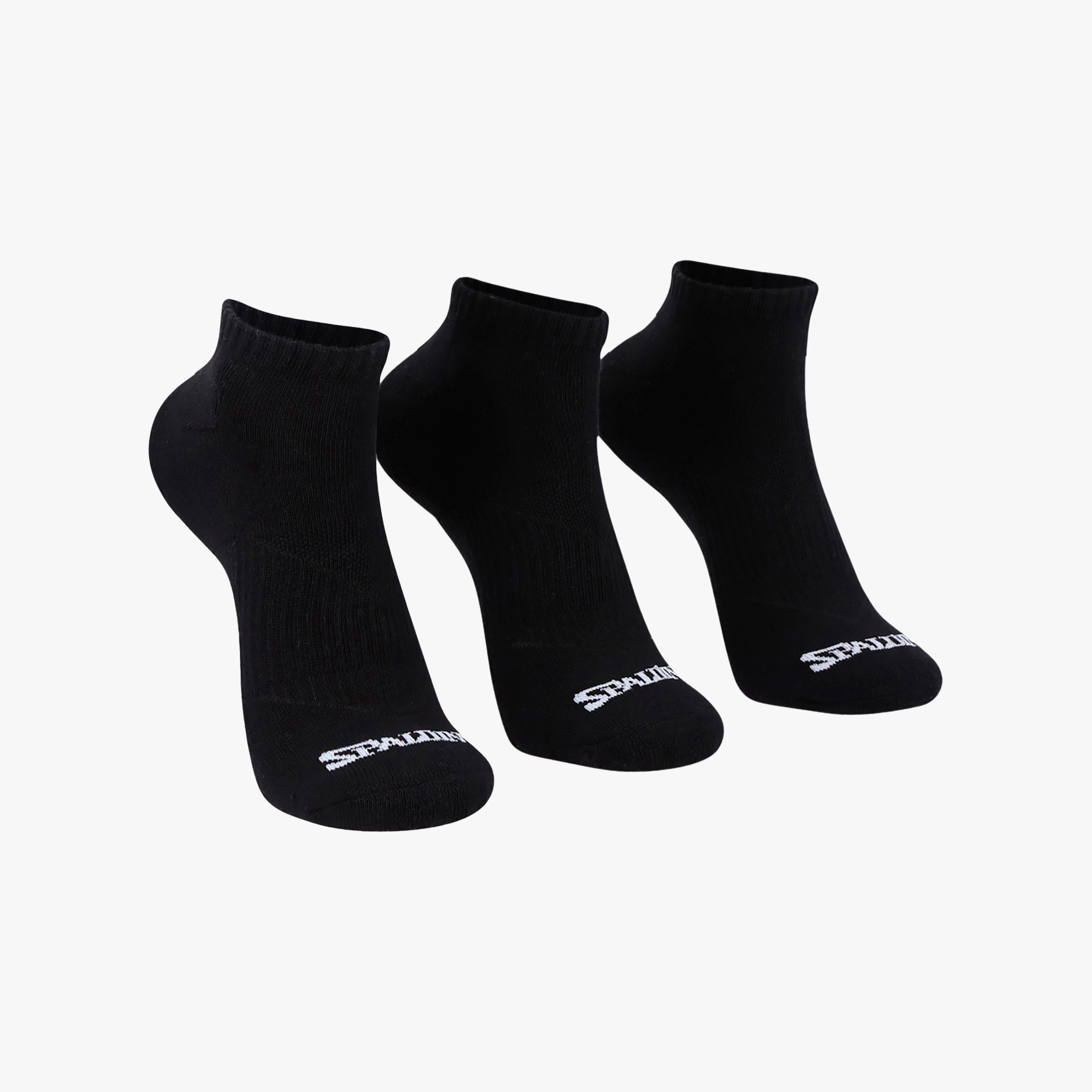 Spalding Calcetines Cortos 3 Pares, NEGRO, hi-res