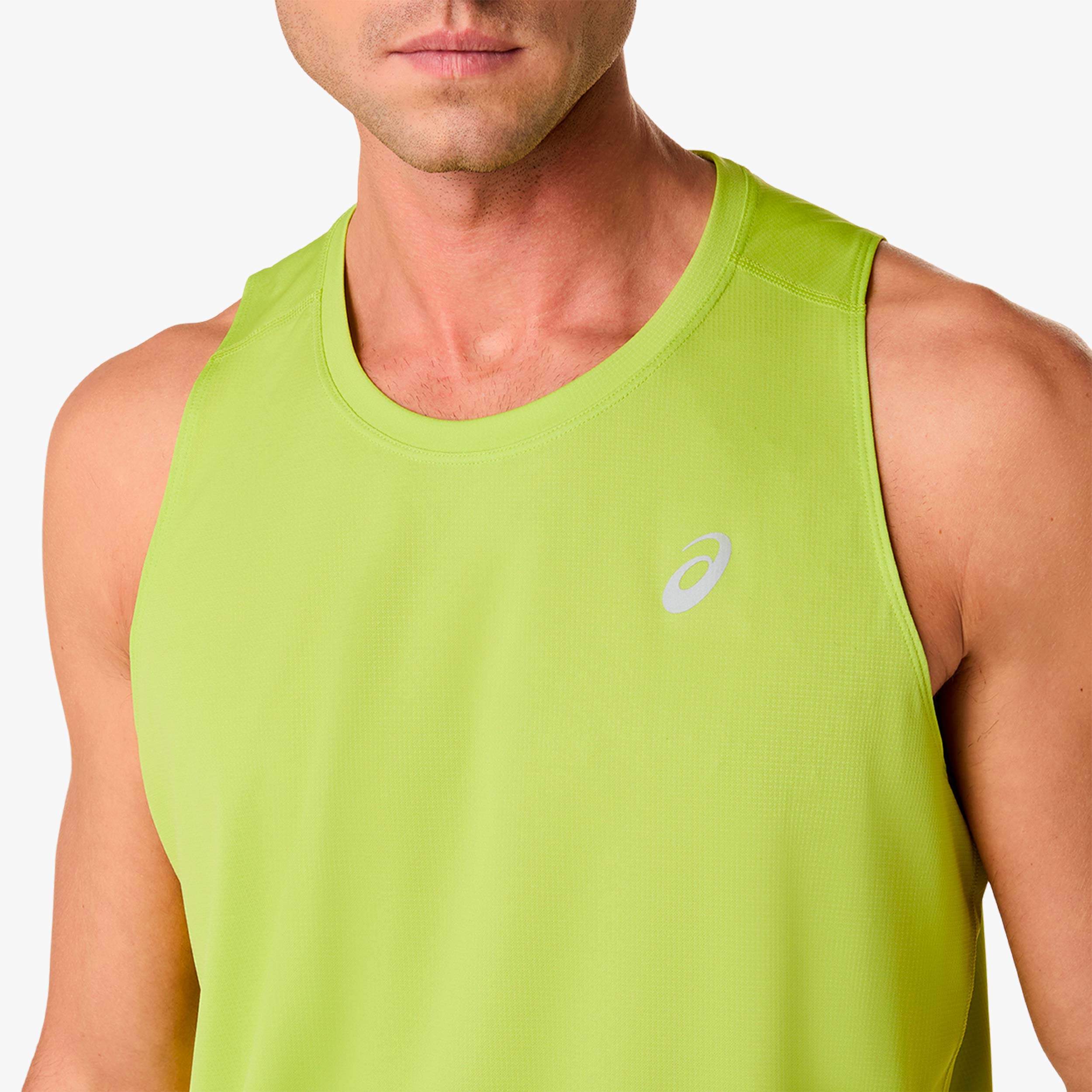Asics Polera Silver Singlet, VERDE, hi-res