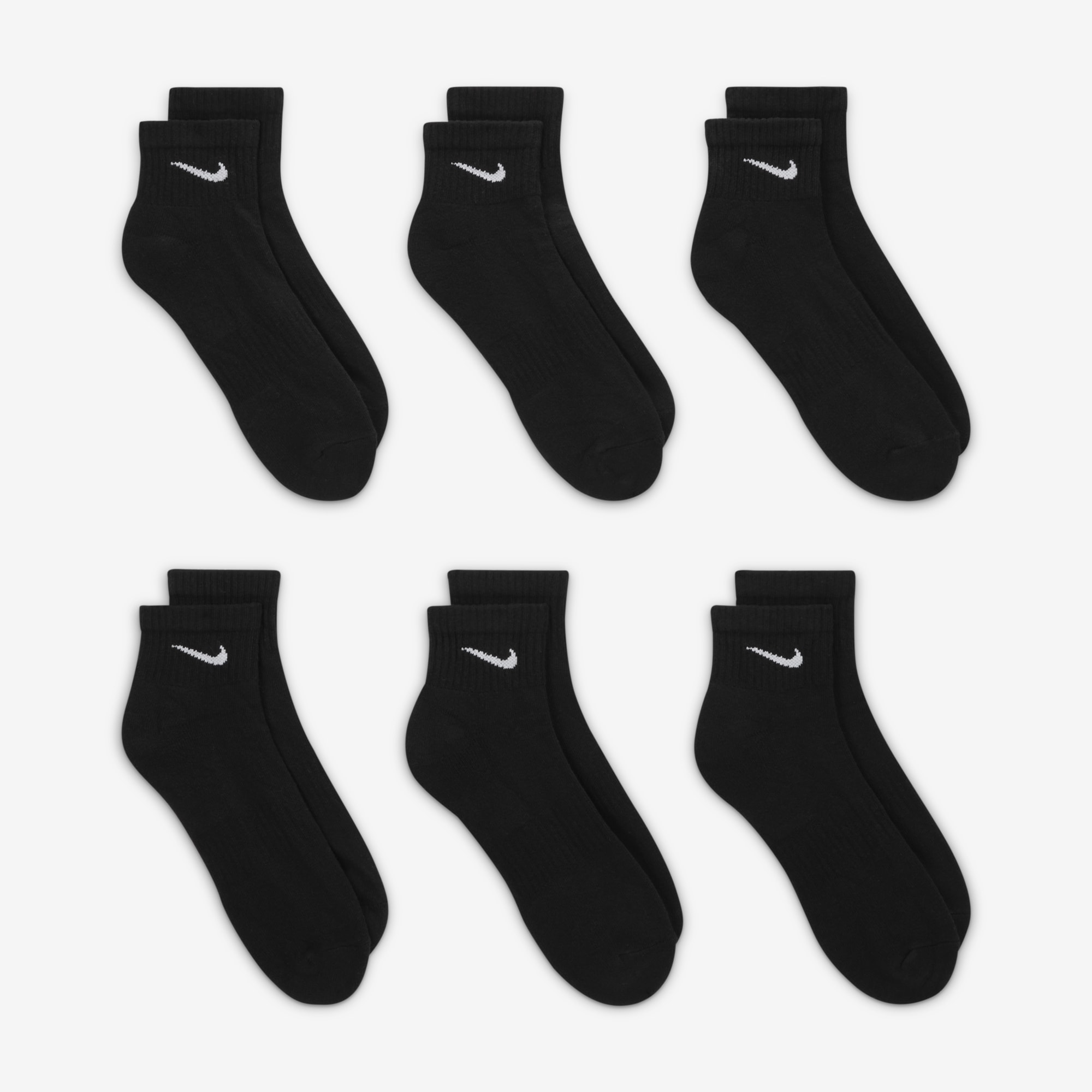 Nike Calcetines Everyday Cushioned Tobilleras 6 Pares, NEGRO, hi-res