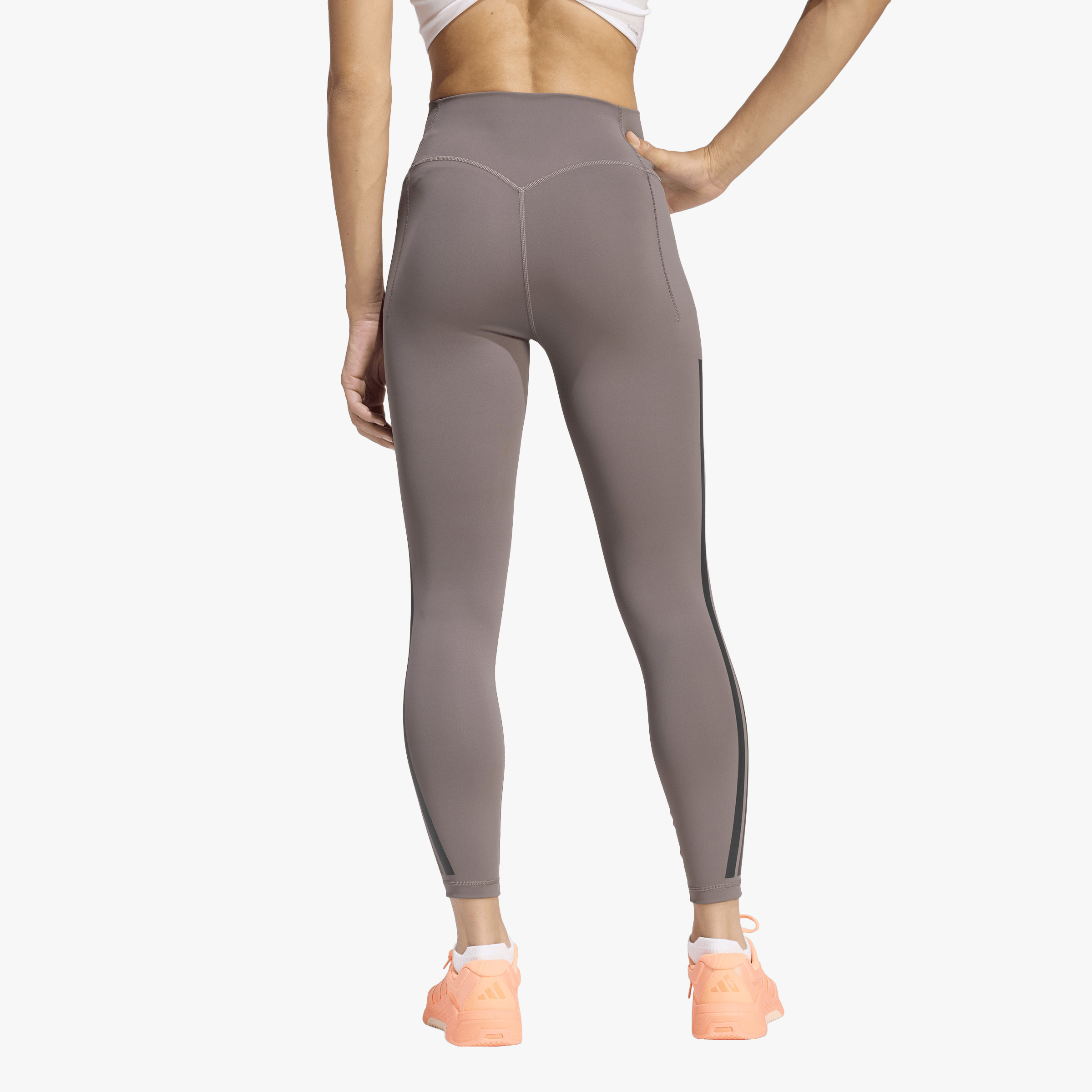 adidas Calzas 7/8 Optime Workout 3 Tiras, GRIS, hi-res
