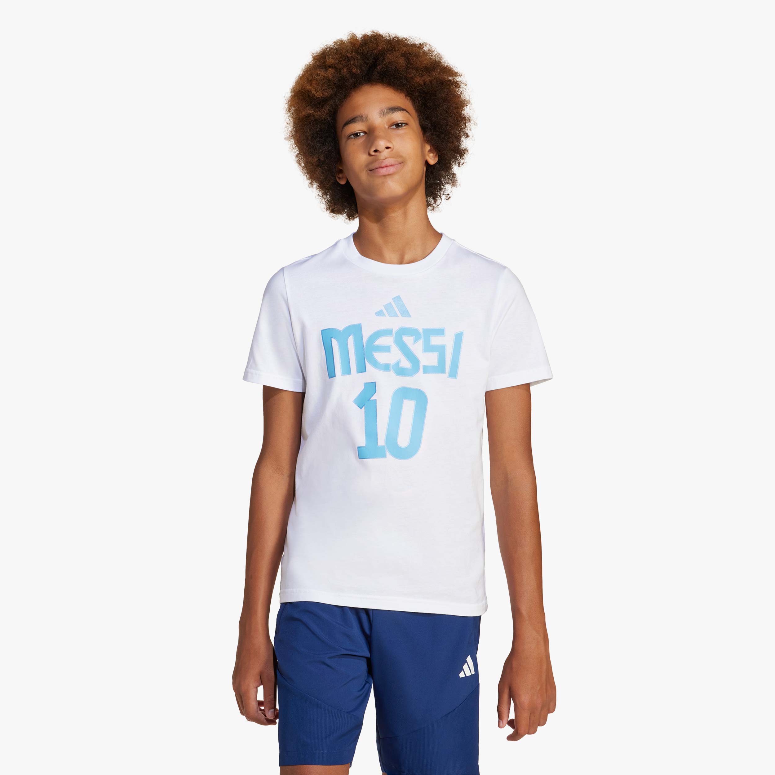 adidas Polera Messi Niños, BLANCO, hi-res