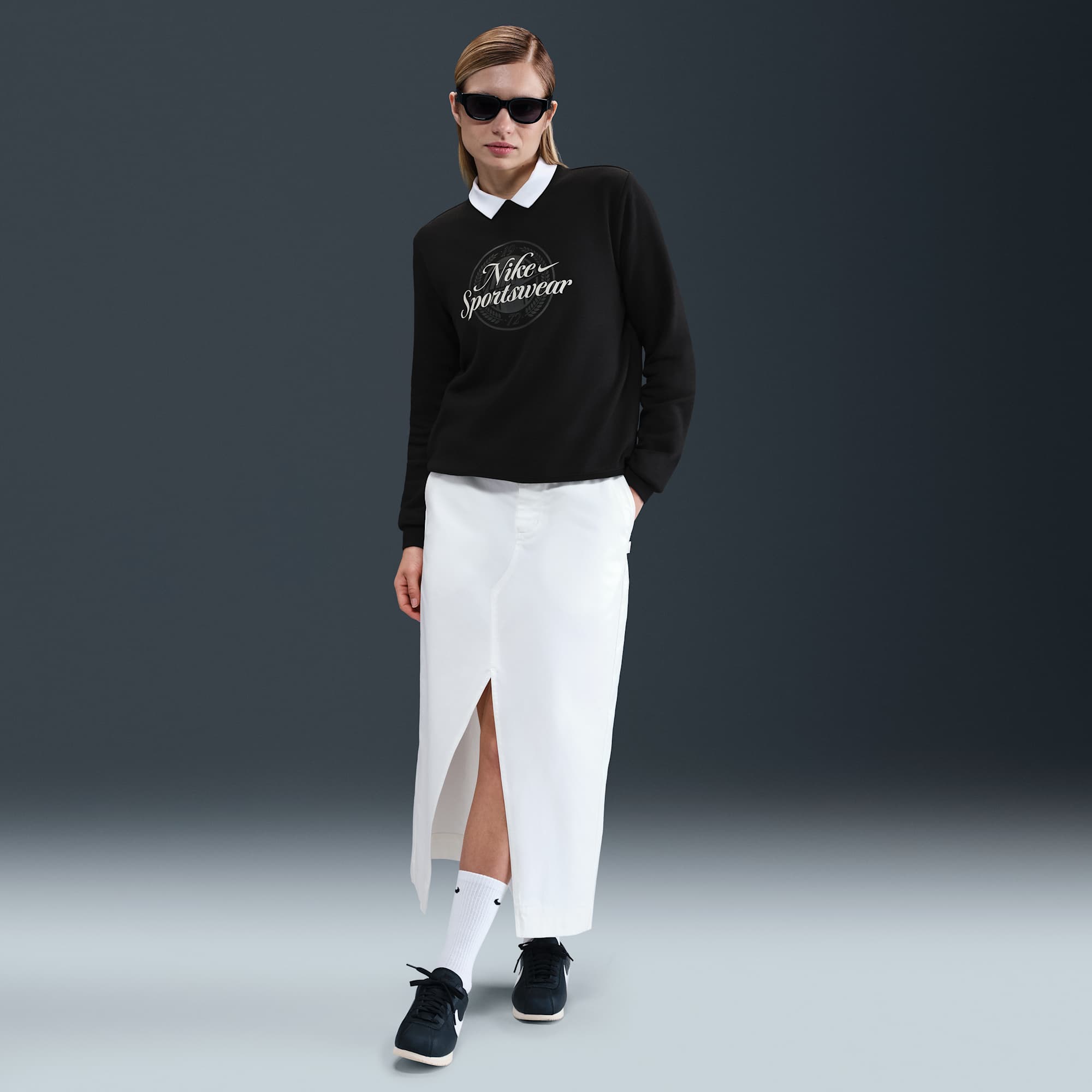Nike Polerón Sportswear Club Forro Polar, NEGRO, hi-res