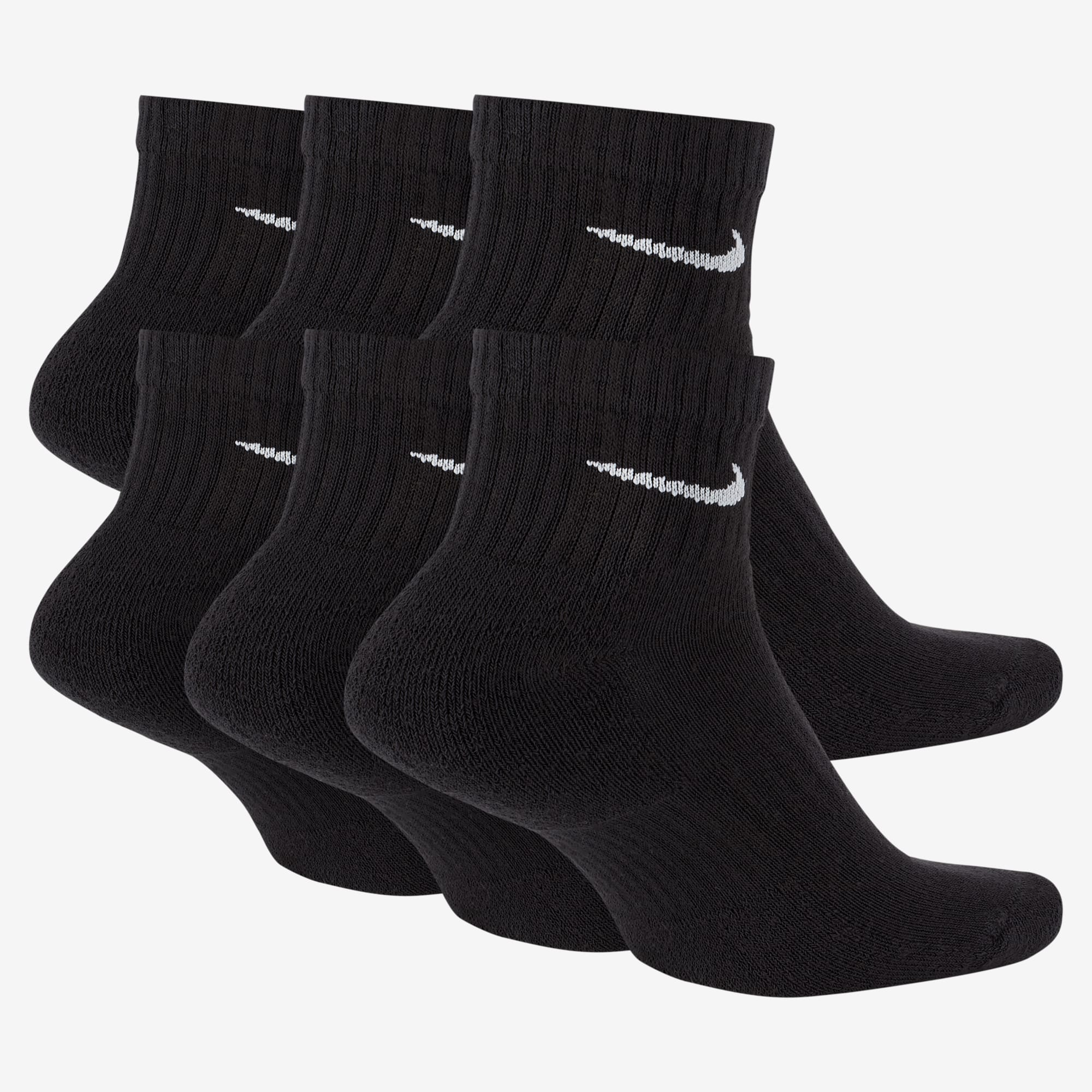 Nike Calcetines Everyday Cushioned Tobilleras 6 Pares, NEGRO, hi-res