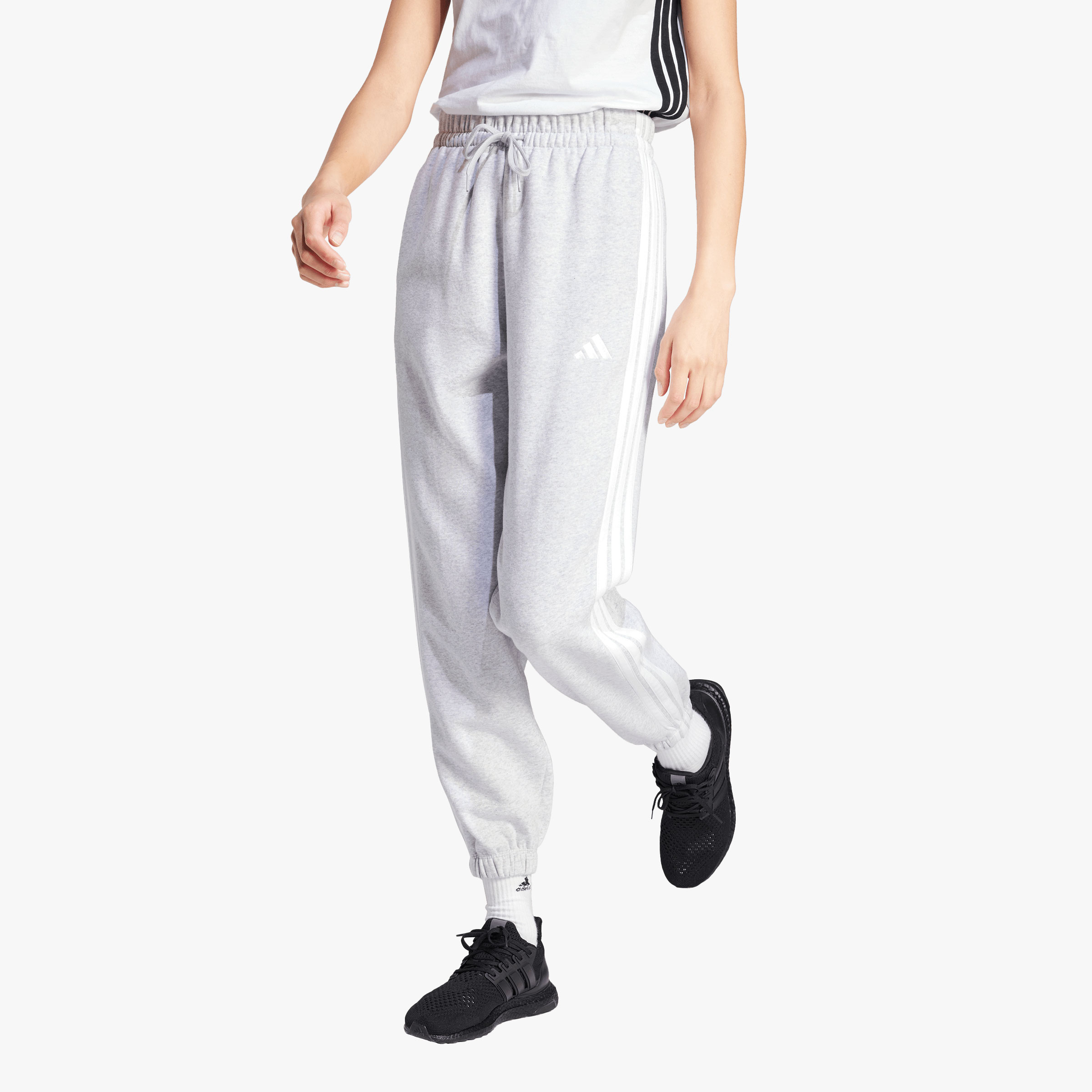 adidas Pantal&oacute;n Essentials Fleece 3 Tiras, GRIS, hi-res