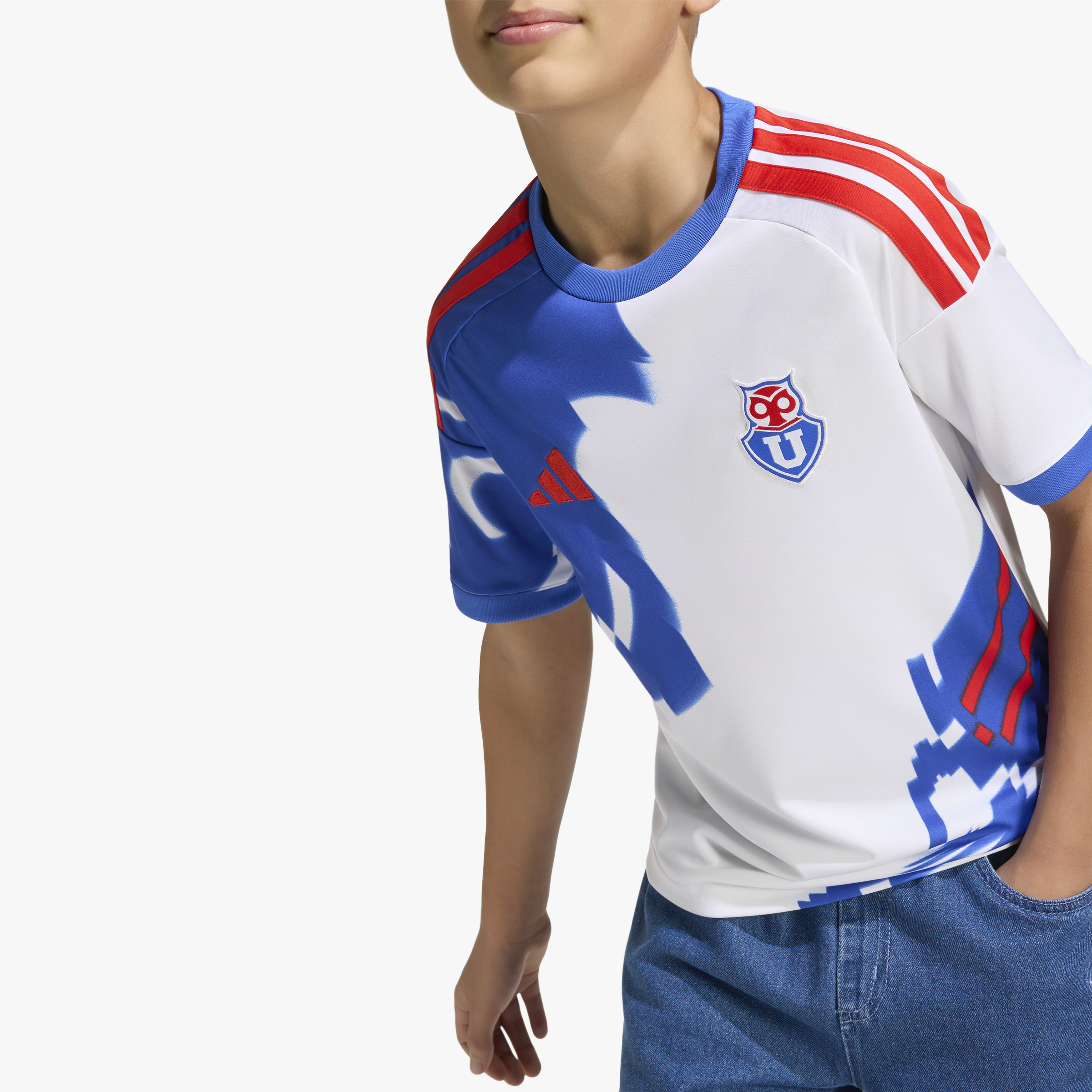 adidas Camiseta U de Chile Visitante 2026 Ni&ntilde;os, BLANCO, hi-res