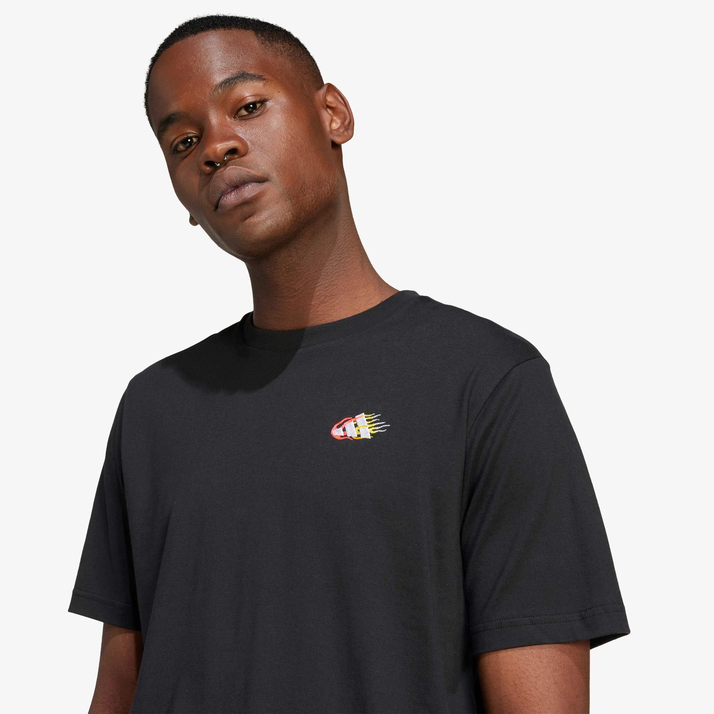 adidas Polera Lounge Mini Embroidery Graphic, NEGRO, hi-res