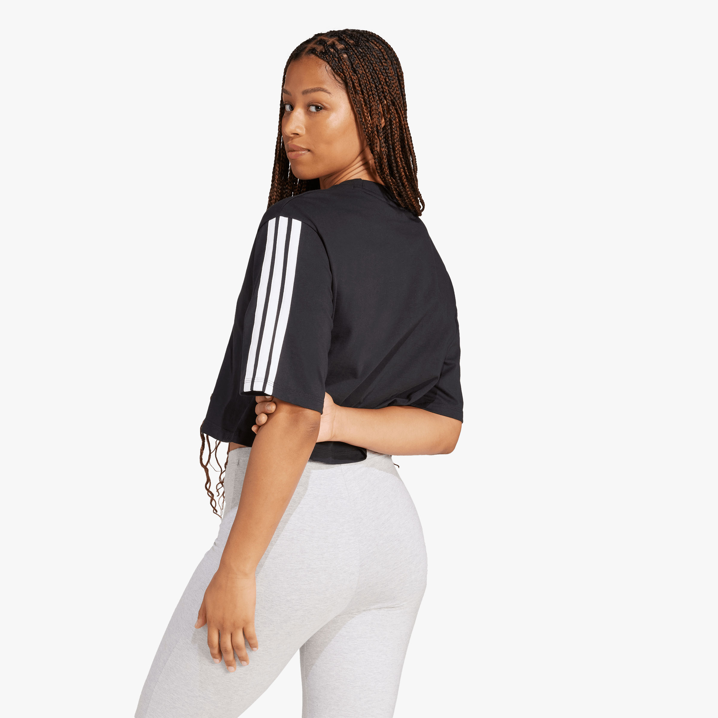 adidas Polera Essentials 3 Tiras, NEGRO, hi-res