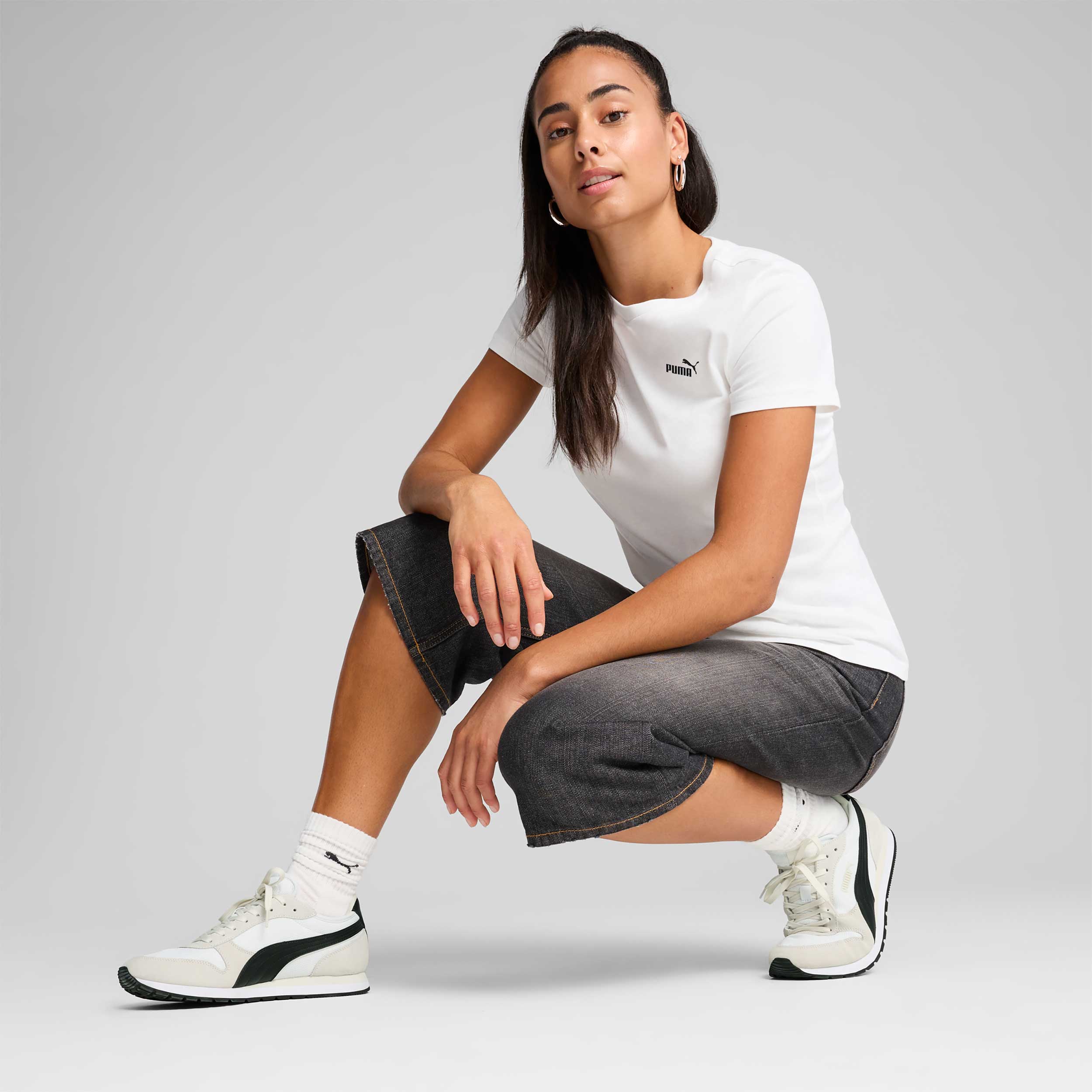 Puma Polera ESS Small No. 1 Logo, BLANCO, hi-res