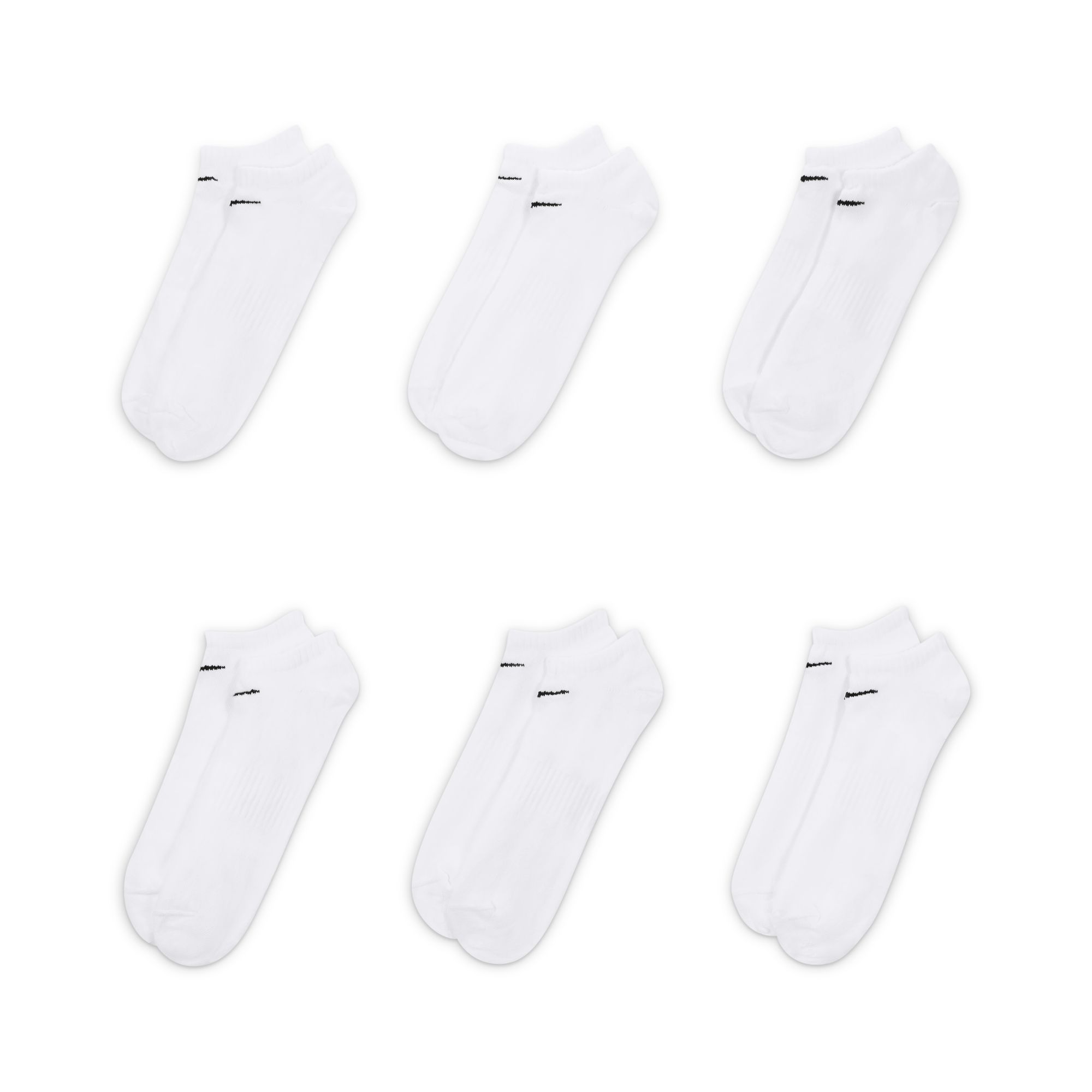Nike Calcetines Everyday Lightweight Invisibles 6 Pares, BLANCO, hi-res
