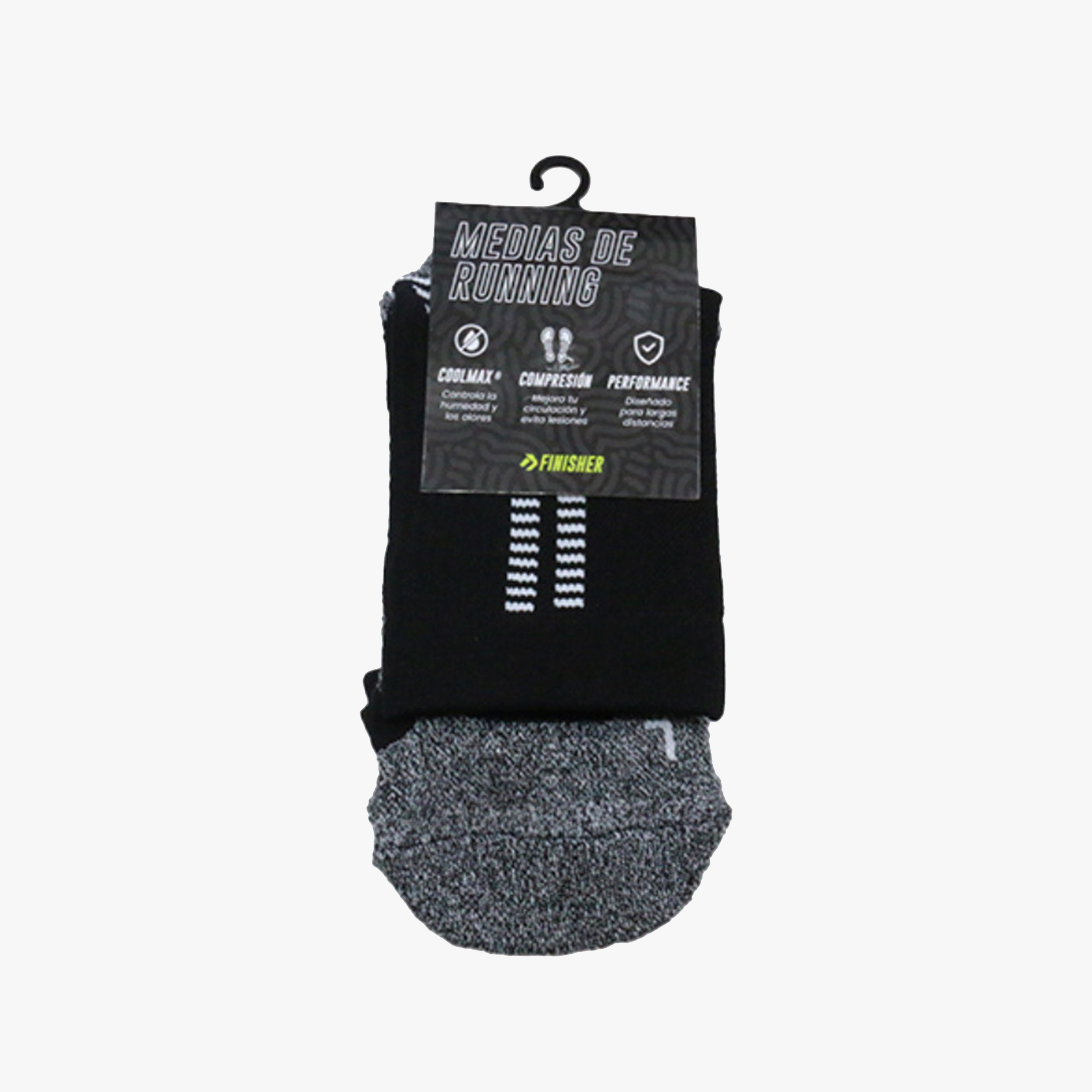 Finisher Calcetines Pro Strider Cortas 1 Par, NEGRO, hi-res