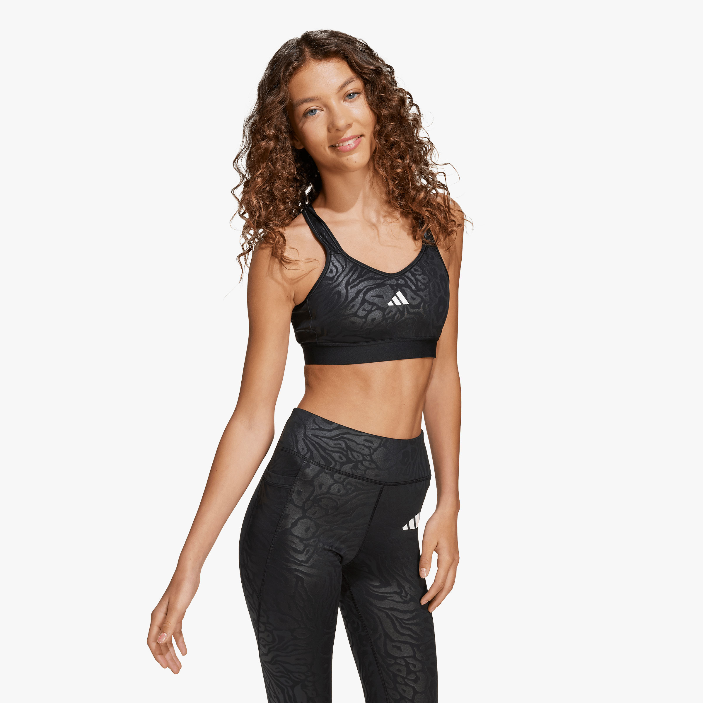 adidas Top Deportivo Animal Print Marshmallow, NEGRO, hi-res