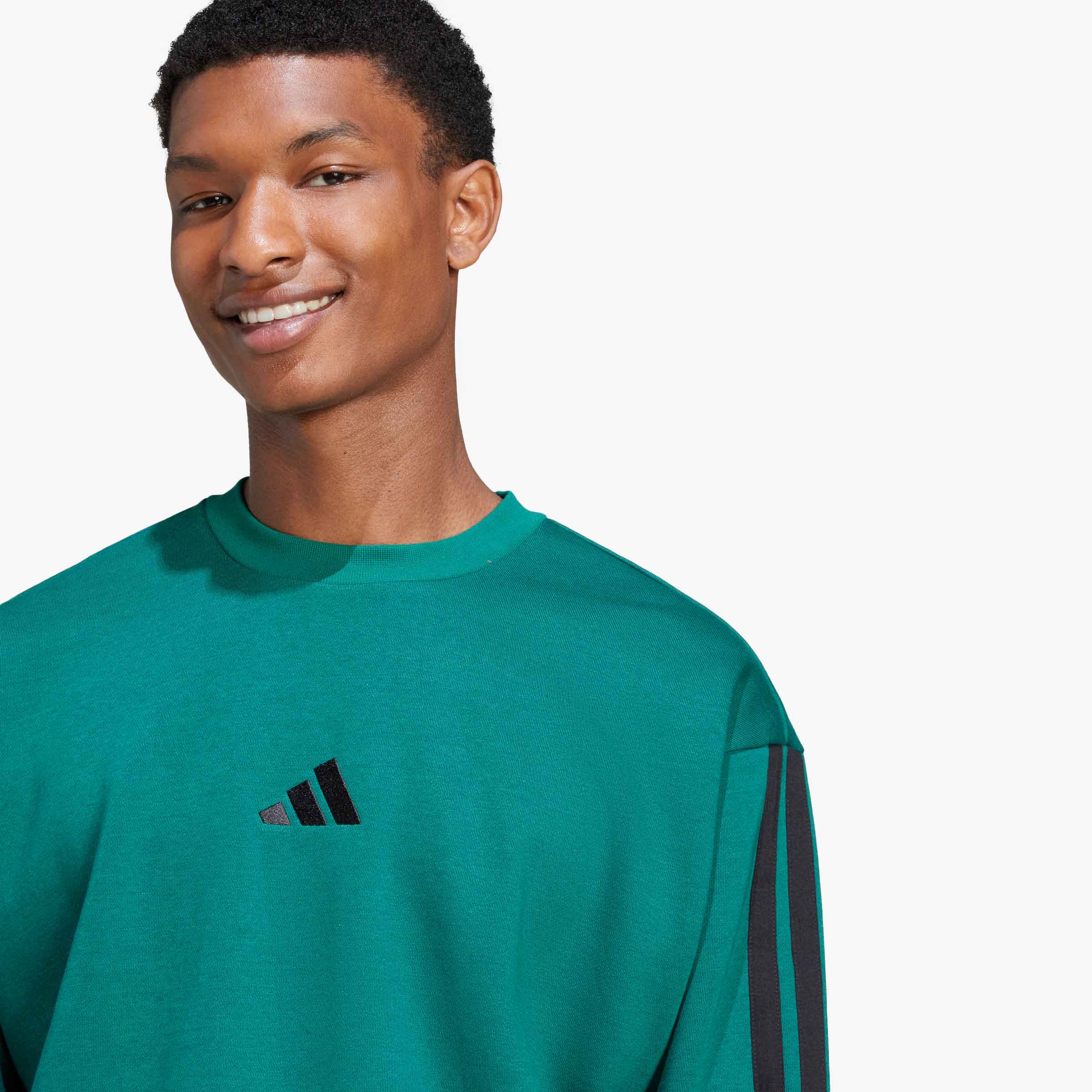 adidas Poler&oacute;n Essentials Fleece 3 Tiras, VERDE, hi-res