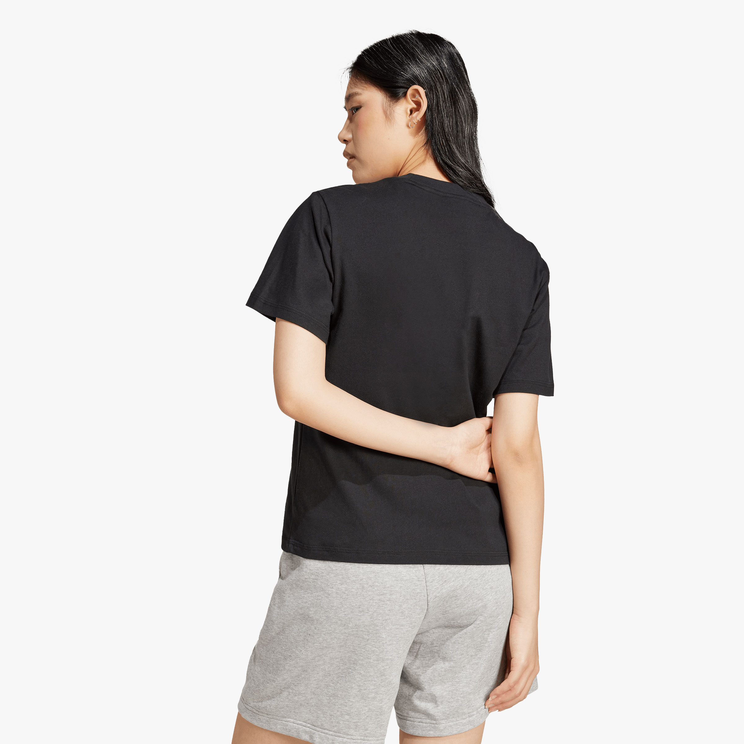 adidas Polera Essentials Logo Peque&ntilde;o Algod&oacute;n, NEGRO, hi-res