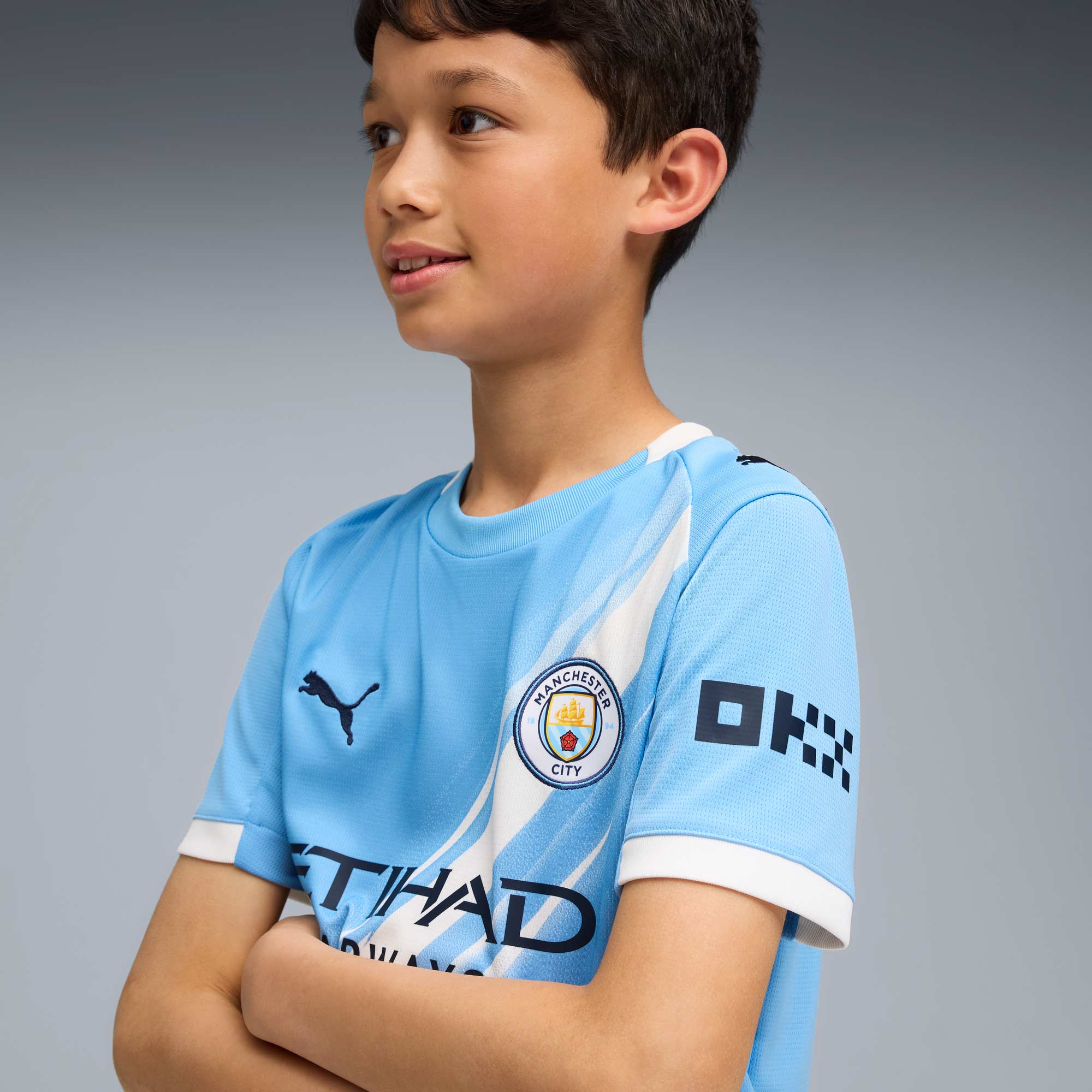 Puma Camiseta Manchester City 25/26 Local Juvenil, AZUL, hi-res