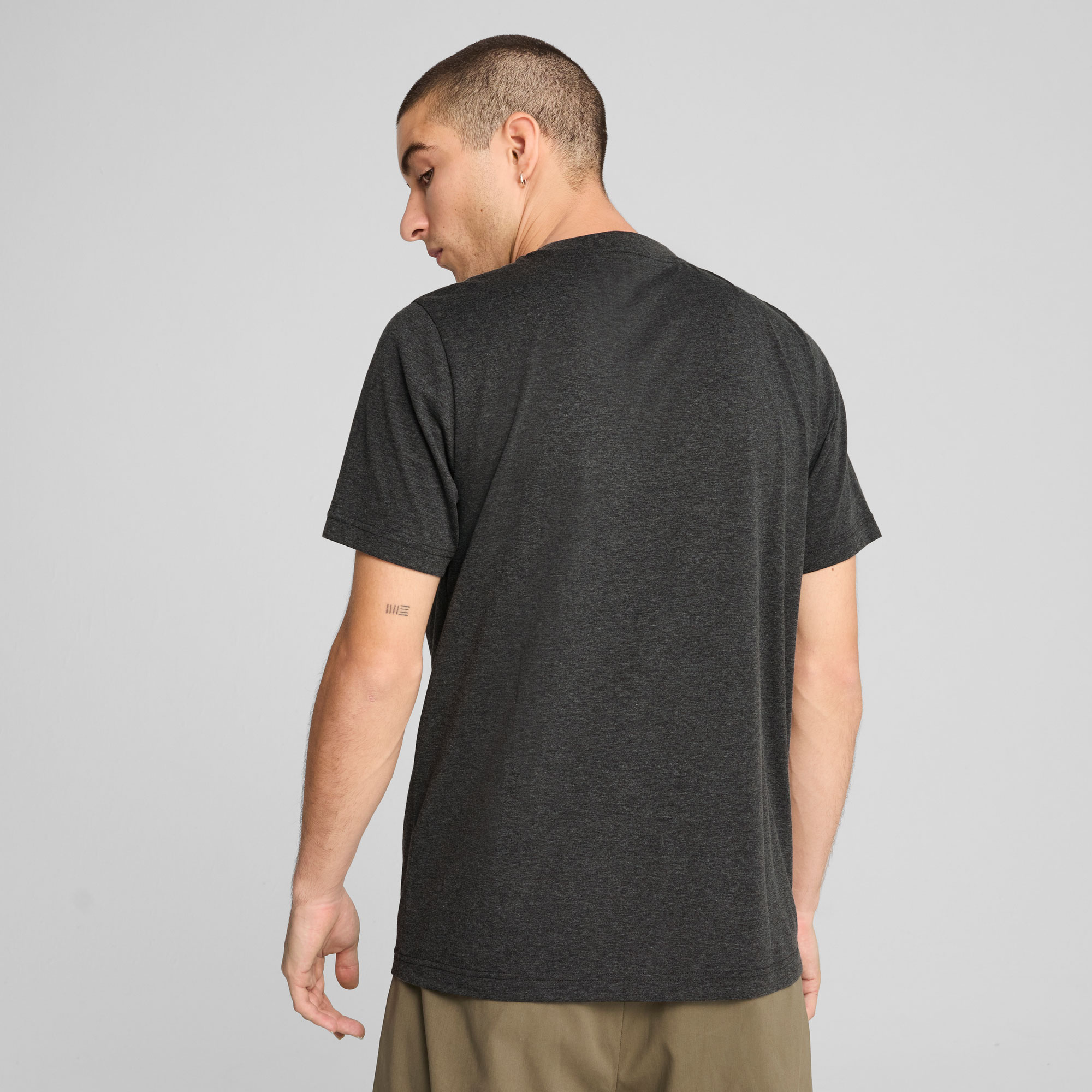 Puma Polera Essential Logo Heather, NEGRO, hi-res