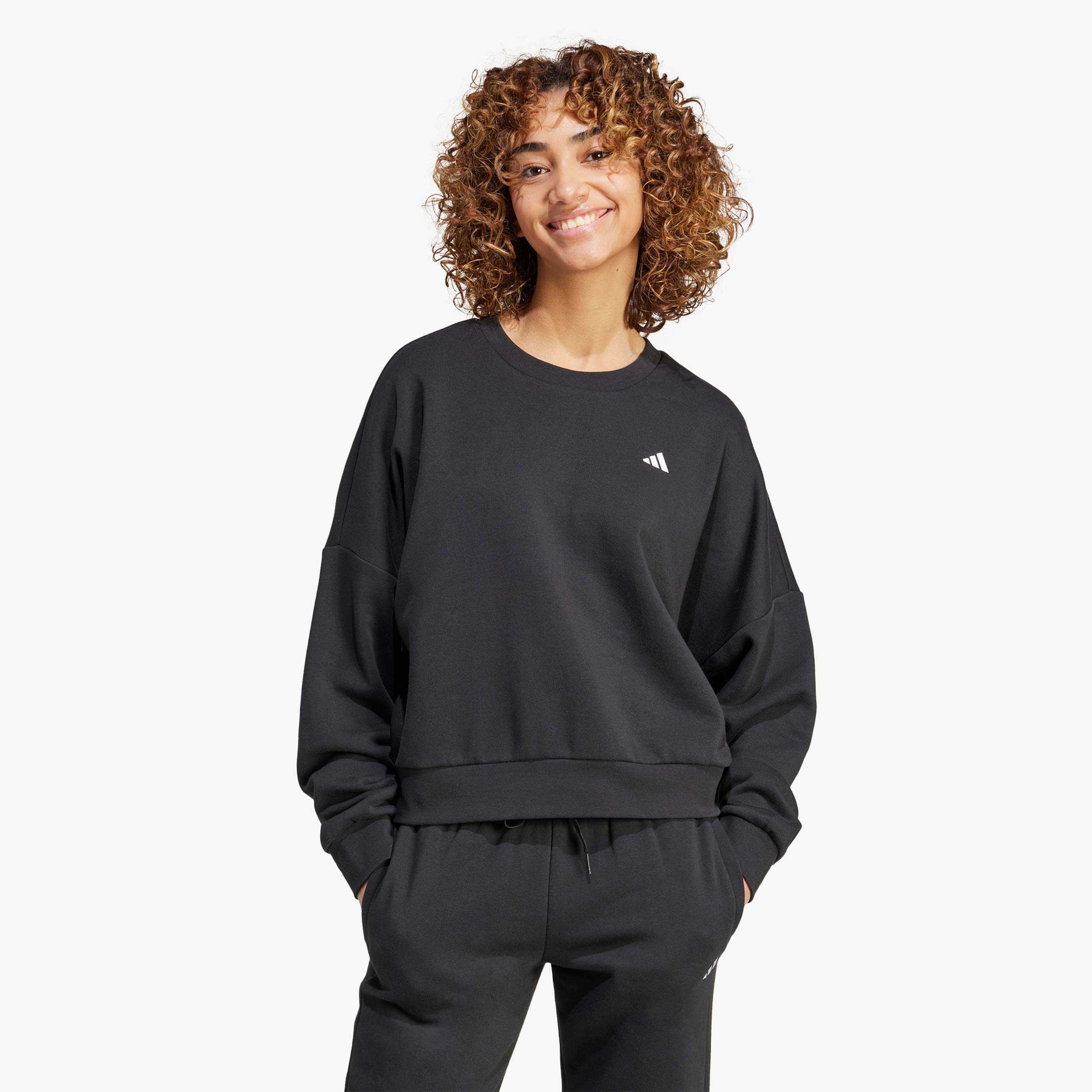 adidas Polerón Essentials Small Logo Feel Cozy, NEGRO, hi-res