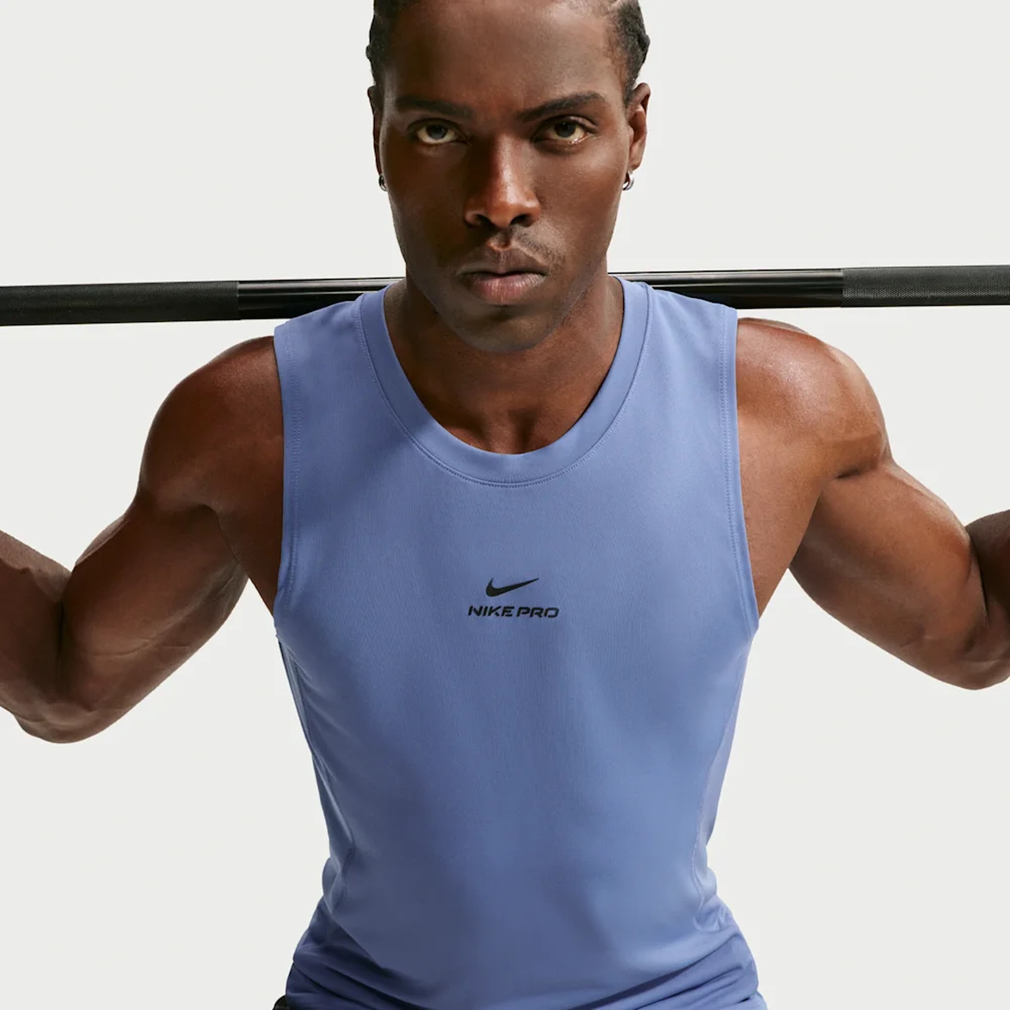 Nike Polera Pro Dri-FIT, AZUL, hi-res