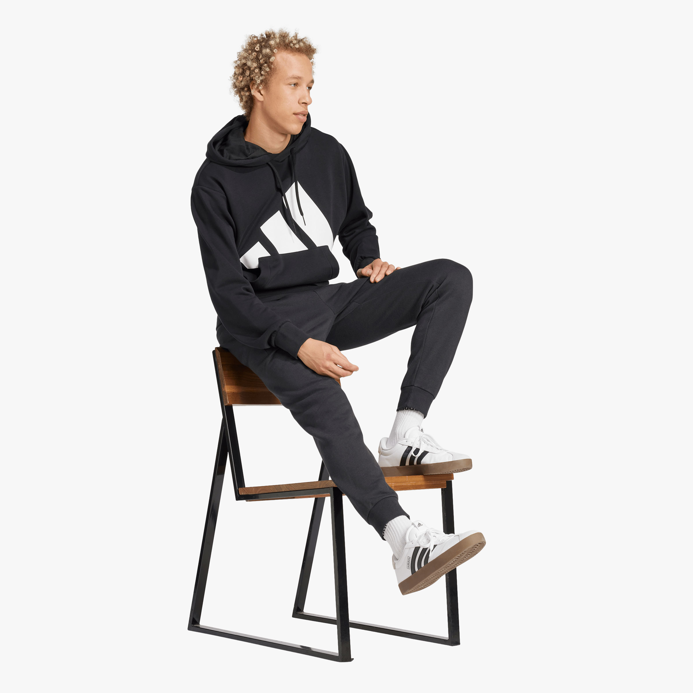 adidas Pantal&oacute;n Essentials Logo Grande Felpa Francesa, NEGRO, hi-res