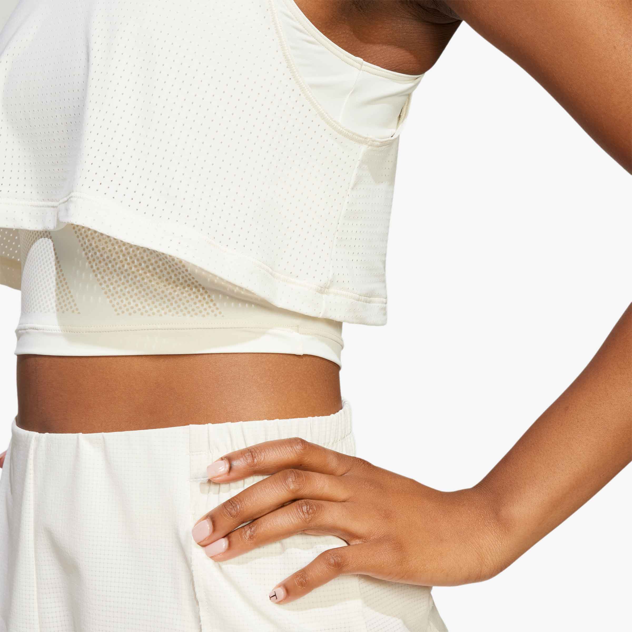 adidas Polera de Entrenamiento 2 en 1 Cool Intensity, BLANCO, hi-res