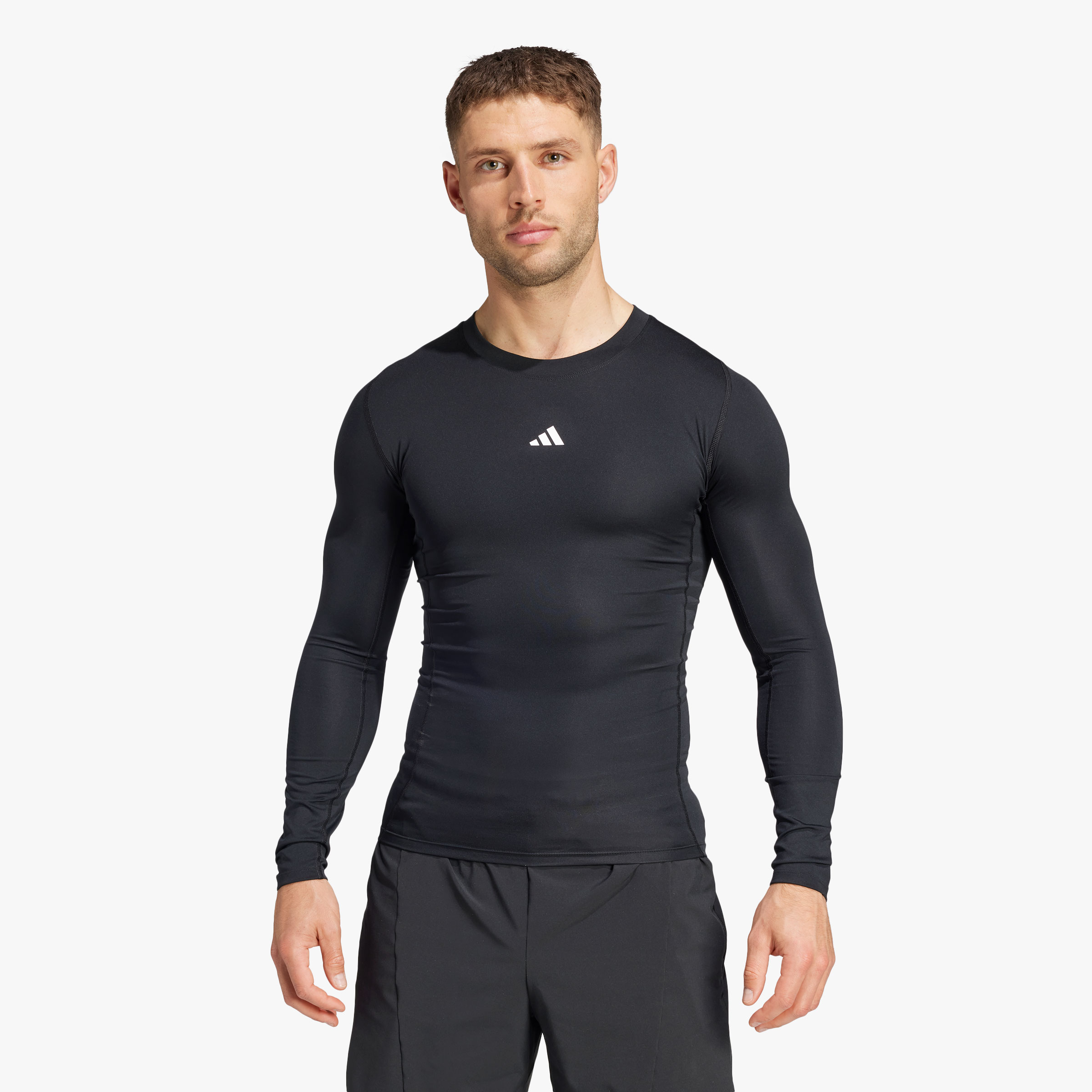 adidas Polera Compresi&oacute;n Techfit, NEGRO, hi-res