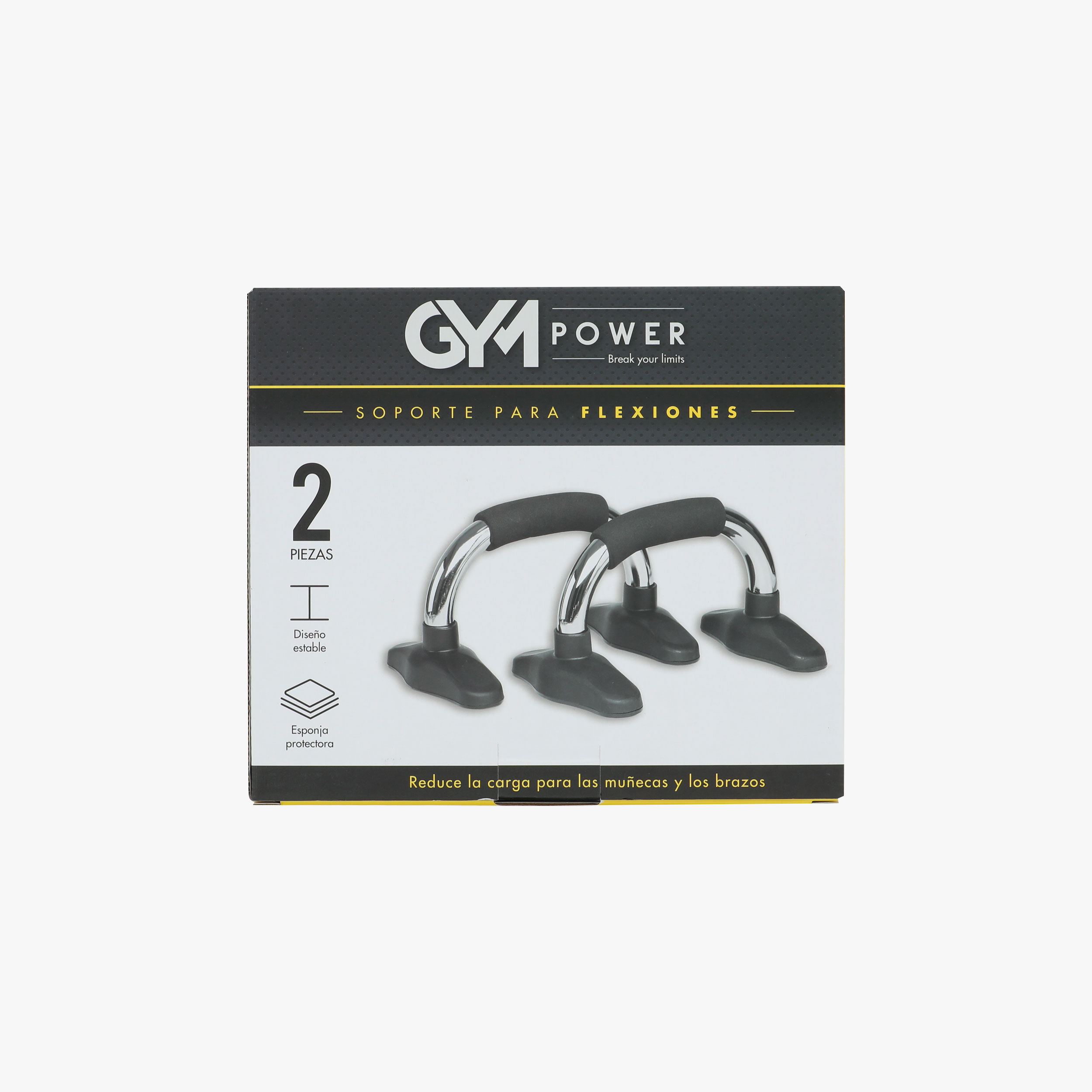 Gym Power Steel Push Up Stands, NEGRO, hi-res