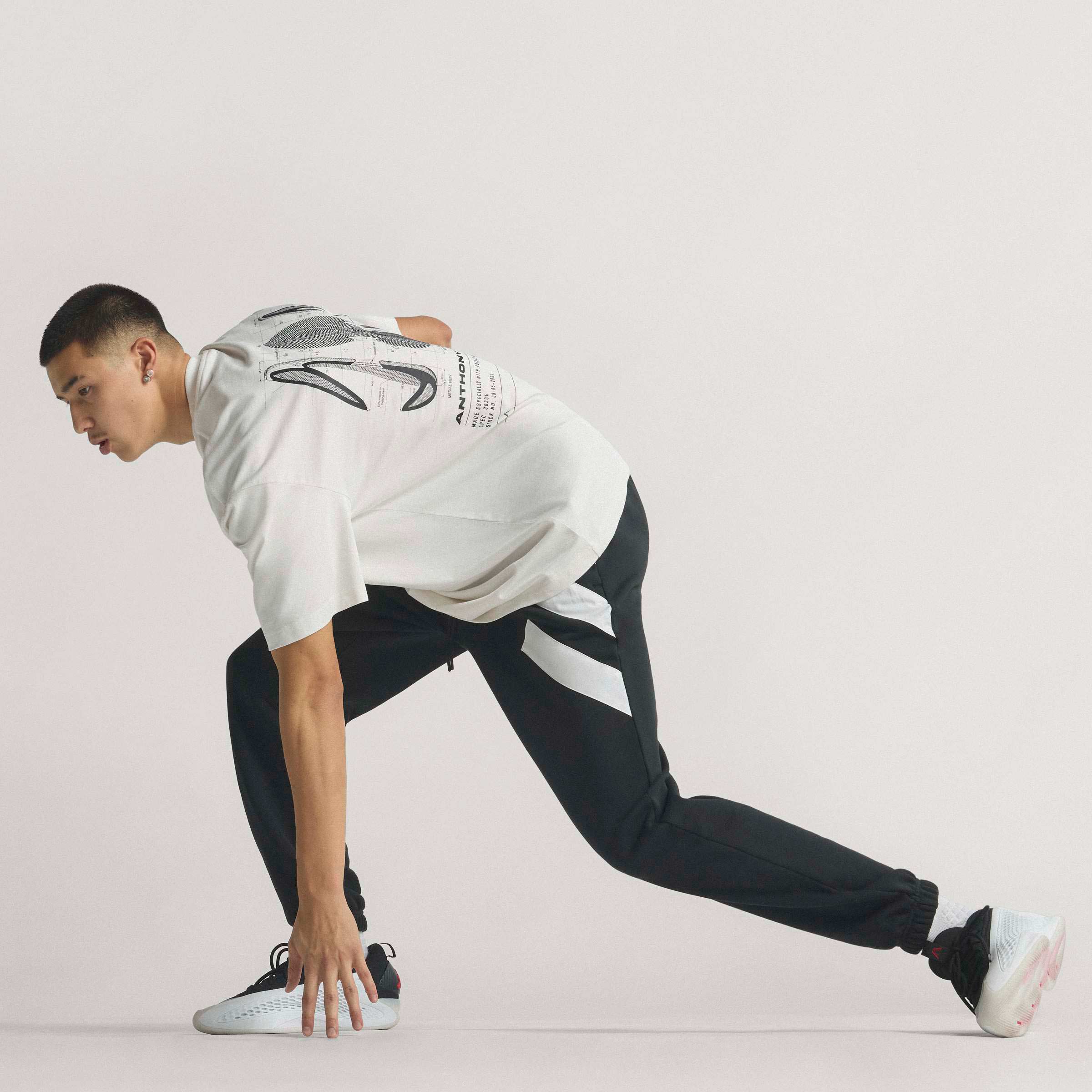 adidas Pantal&oacute;n de Felpa Anthony Edwards Foundation, NEGRO, hi-res