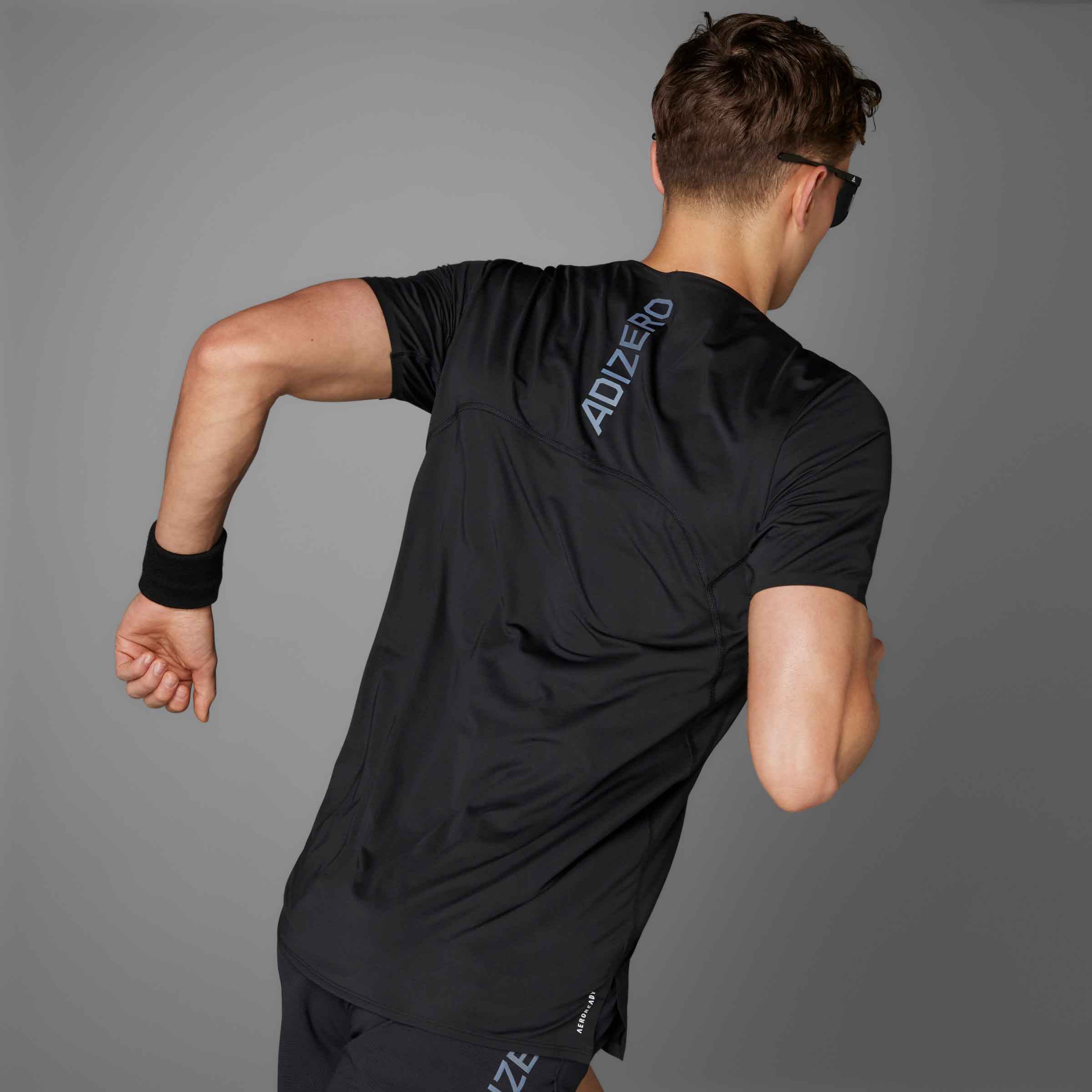 adidas Polera Adizero Running, NEGRO, hi-res