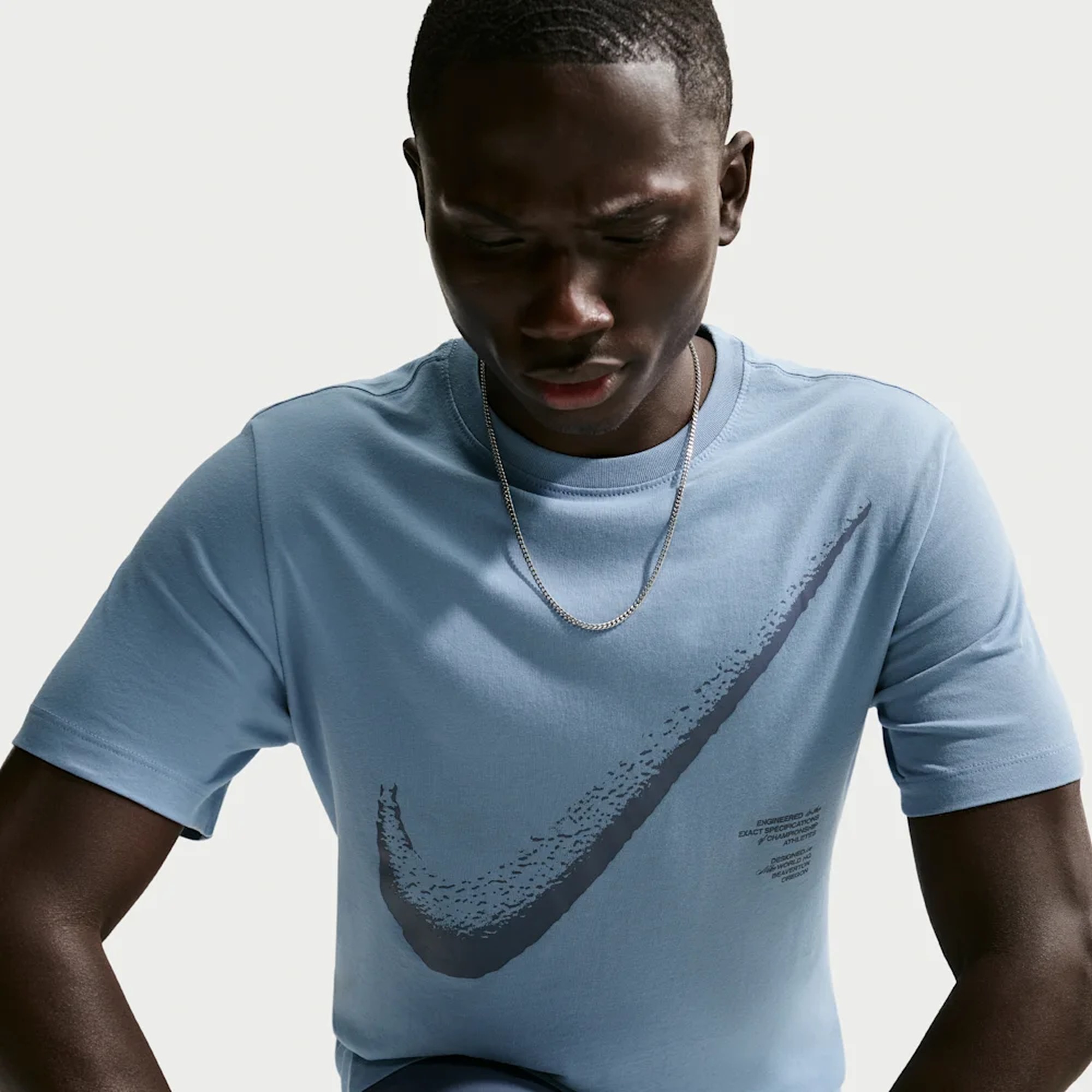 Nike Polera Dri-FIT Big Logo, AZUL, hi-res