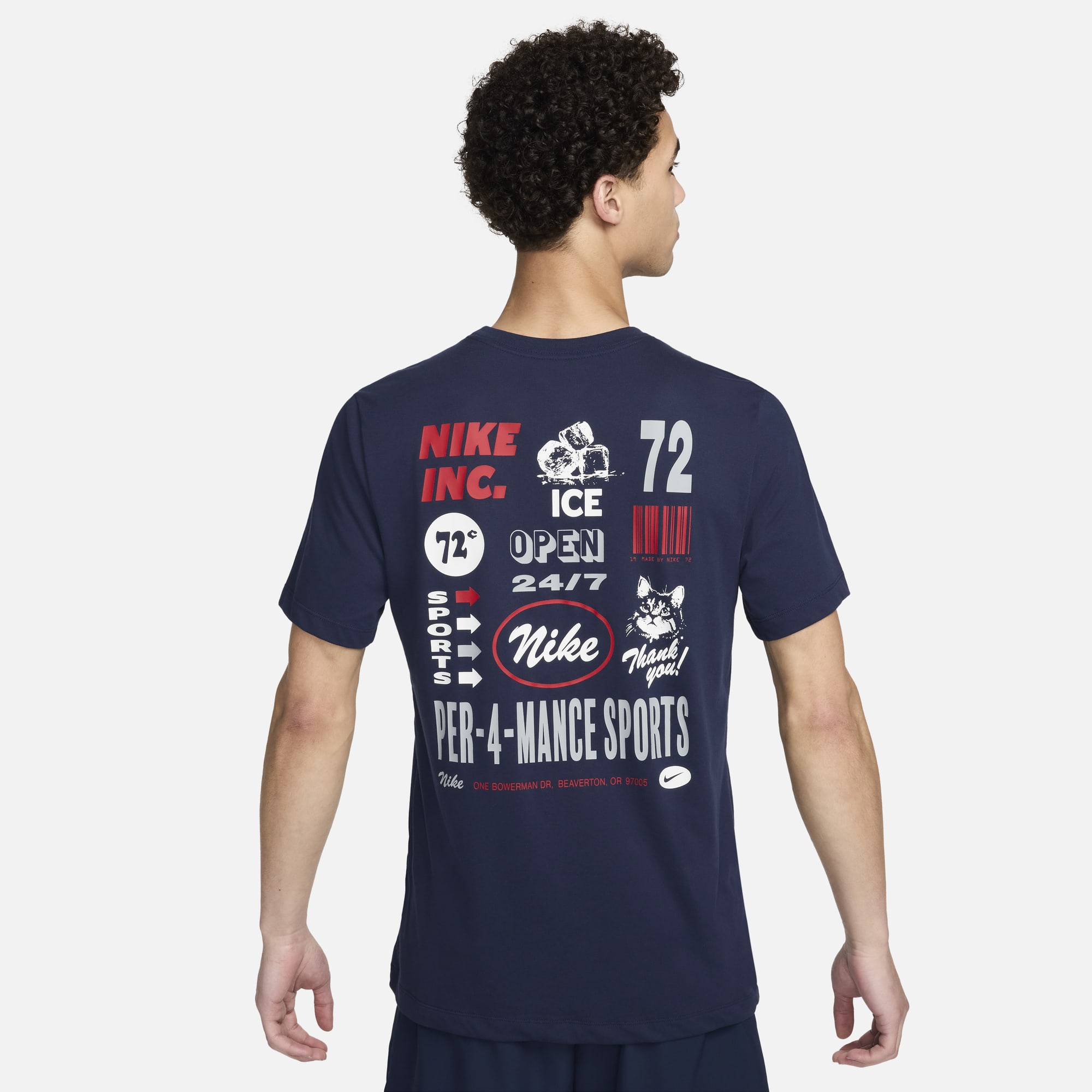 Nike Polera Deportiva Dri-FIT, AZUL, hi-res