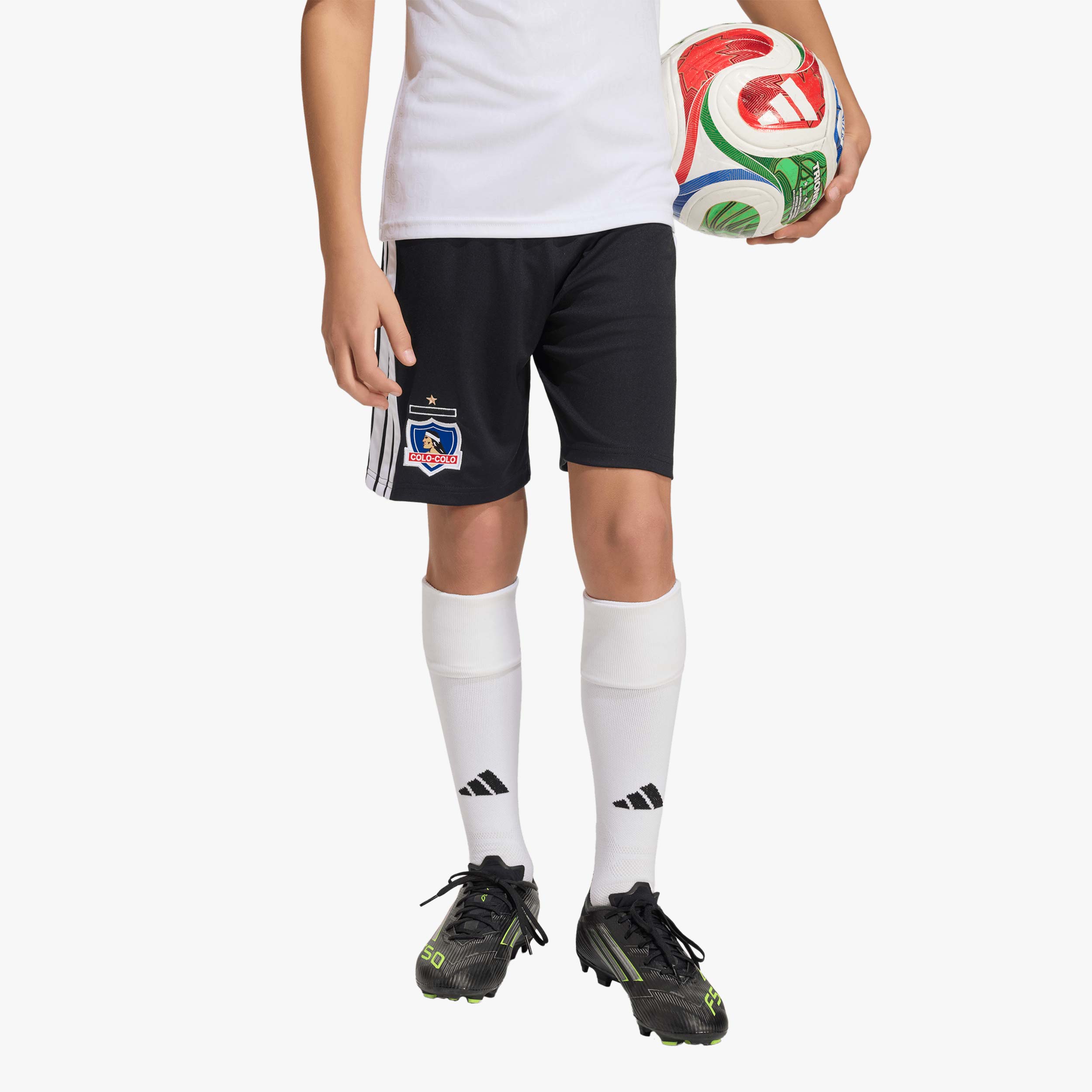 adidas Shorts Colo-Colo Local Ni&ntilde;o, NEGRO, hi-res