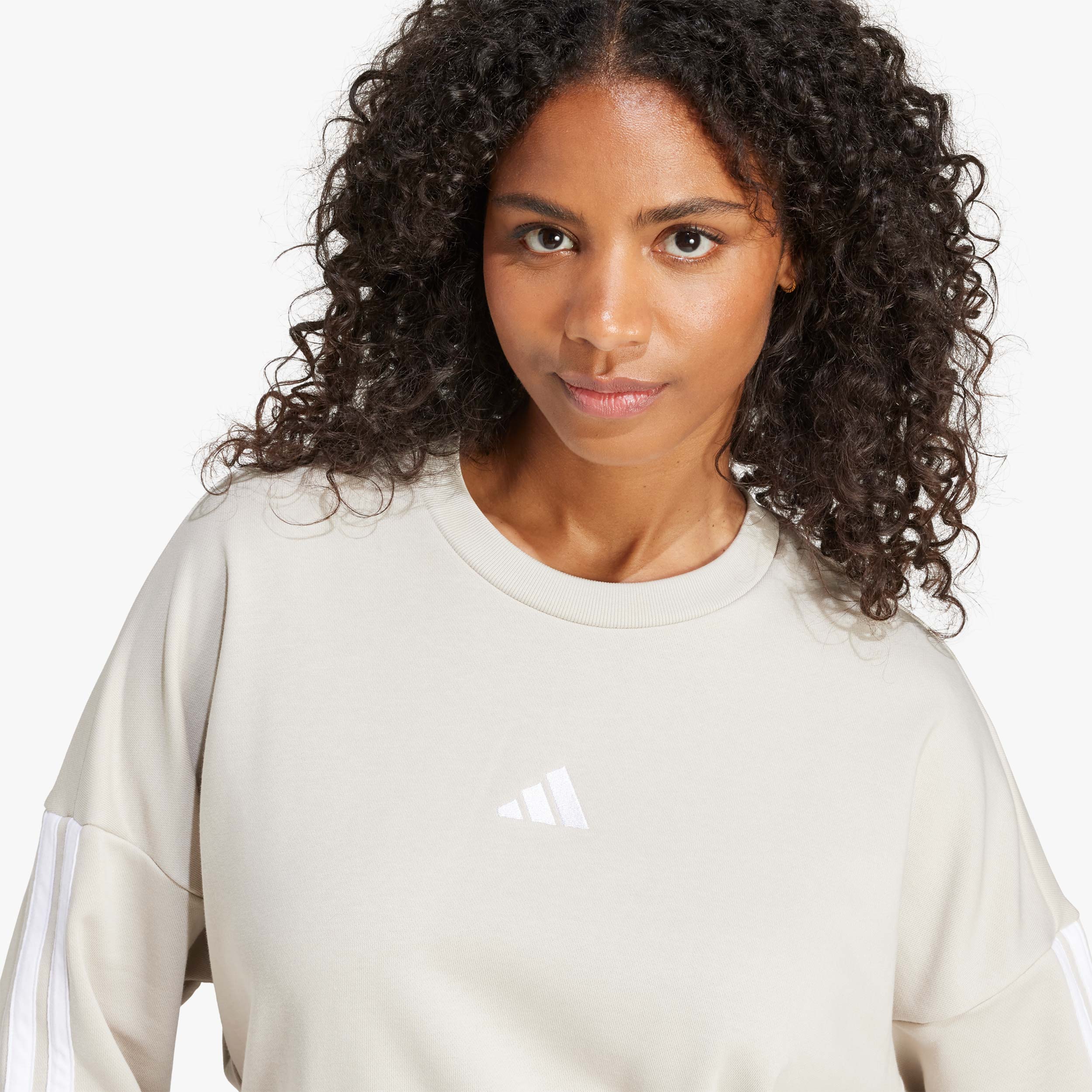 adidas Polerón Essentials 3 Tiras French Terry, GRIS, hi-res