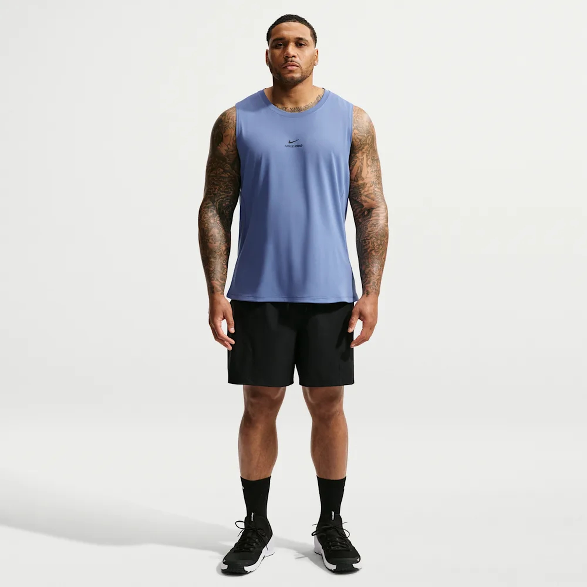 Nike Polera Pro Dri-FIT, AZUL, hi-res