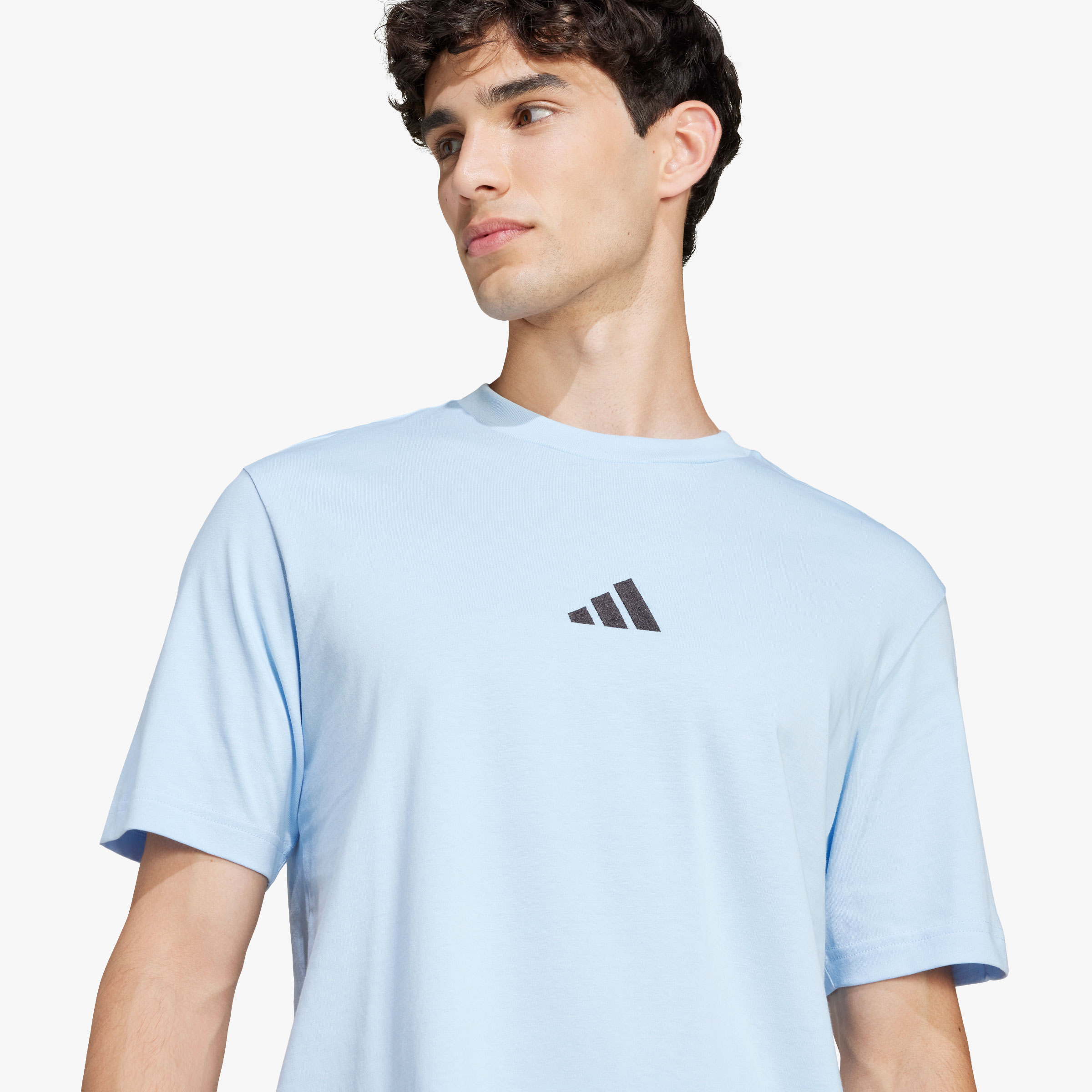 adidas Polera Essentials Small Logo, AZUL, hi-res