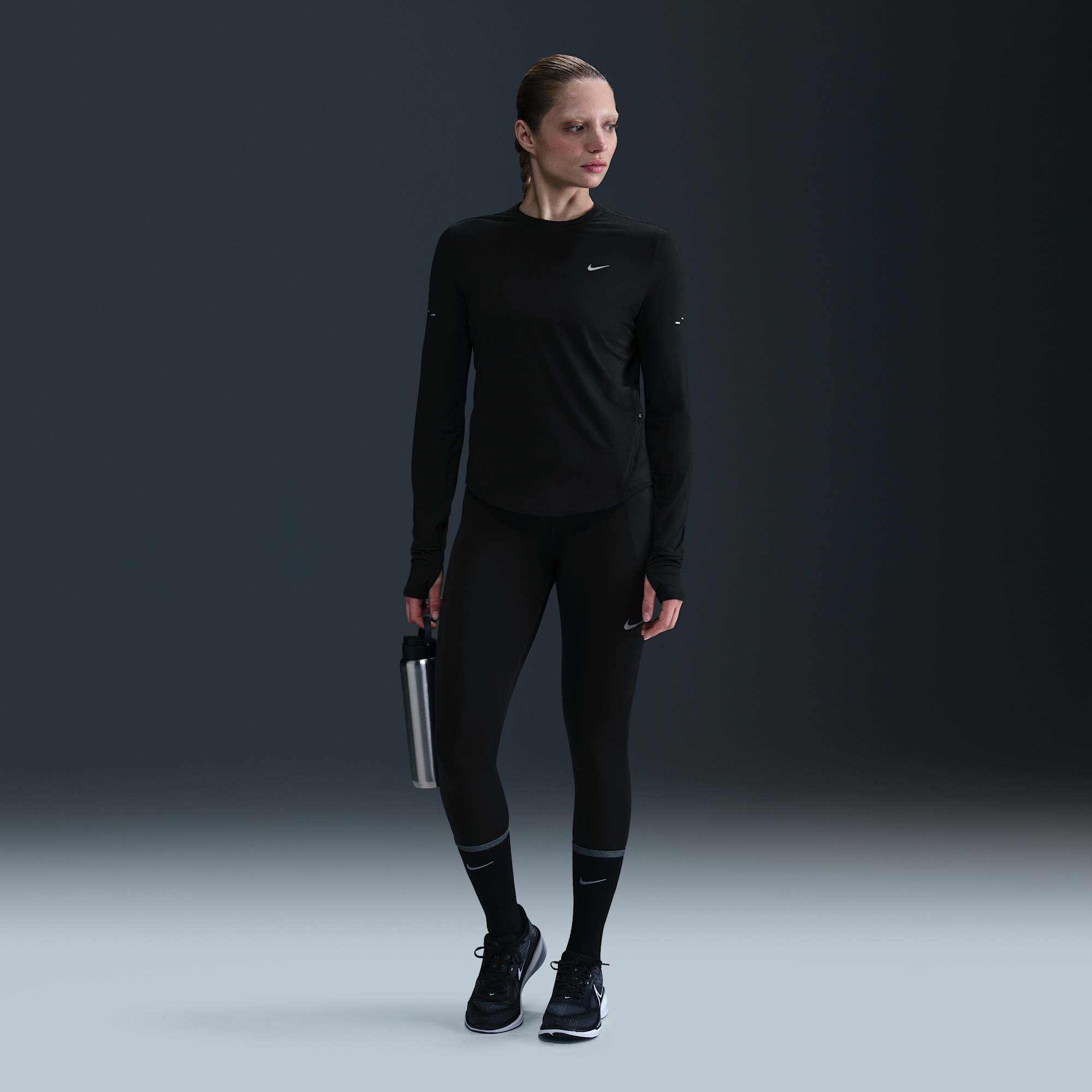 Nike Polera Swift, NEGRO, hi-res