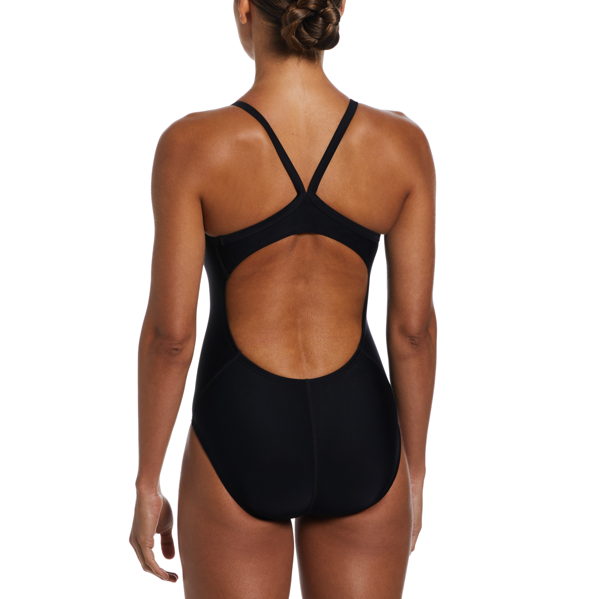 Nike Traje de Nataci&oacute;n Solid Racerback, NEGRO, hi-res