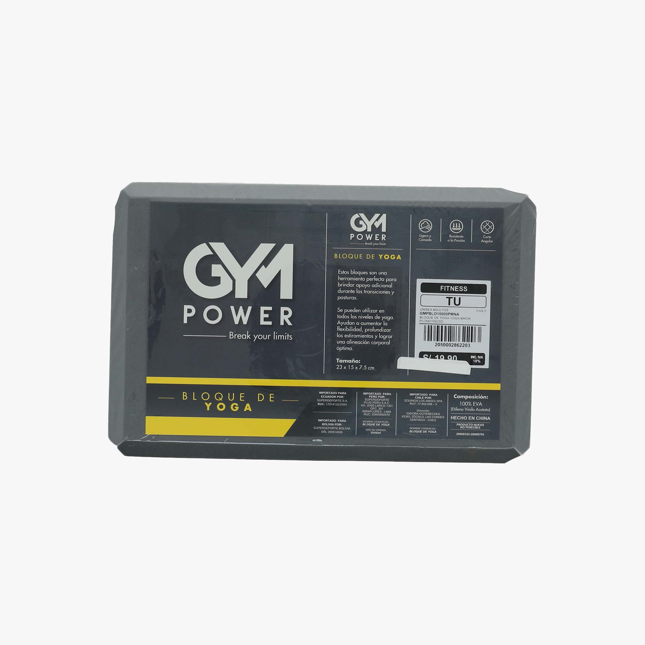 Gym Power Yoga Brick, GRIS, hi-res